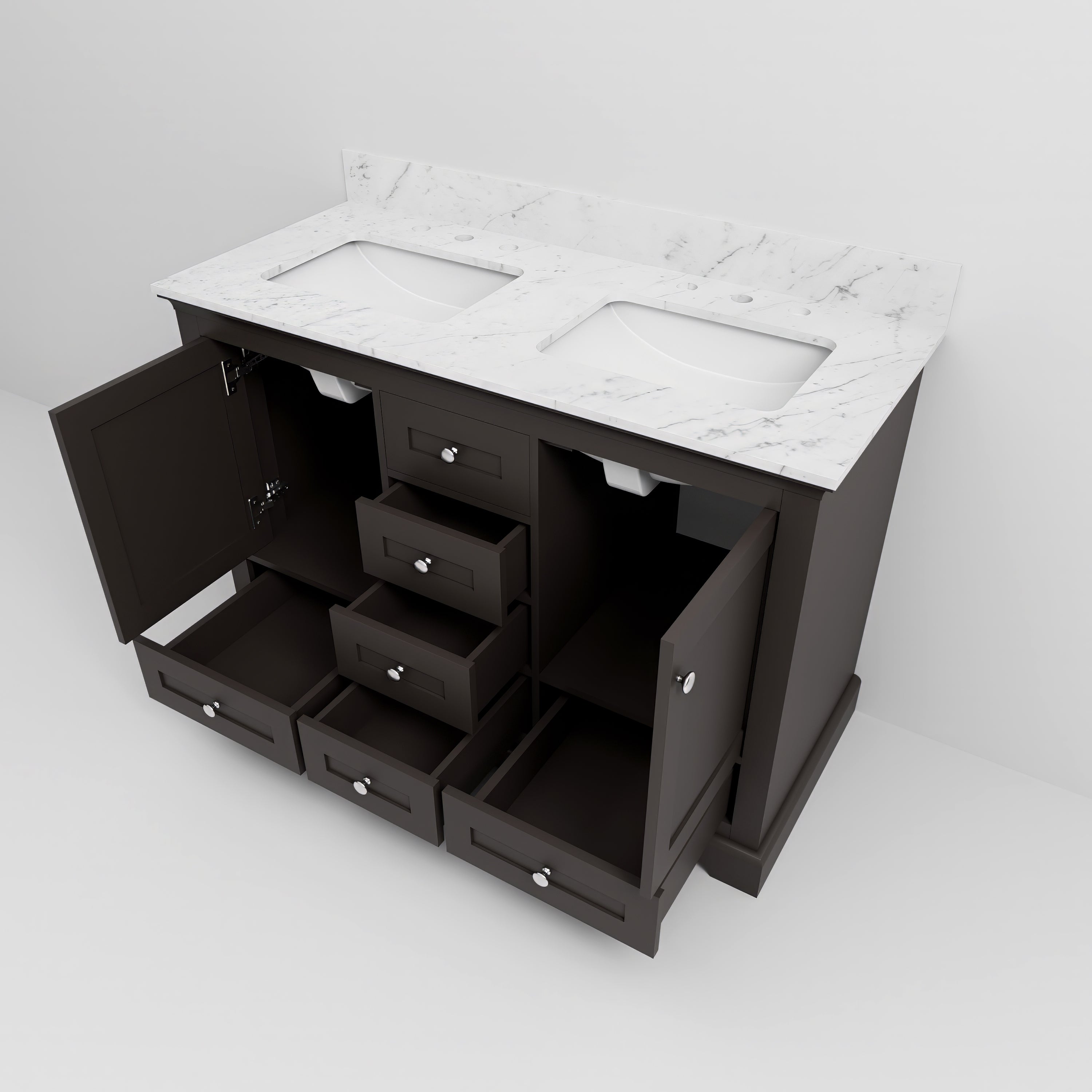 Dukes 48 in. W x 22 in. D Espresso Double Bath Vanity