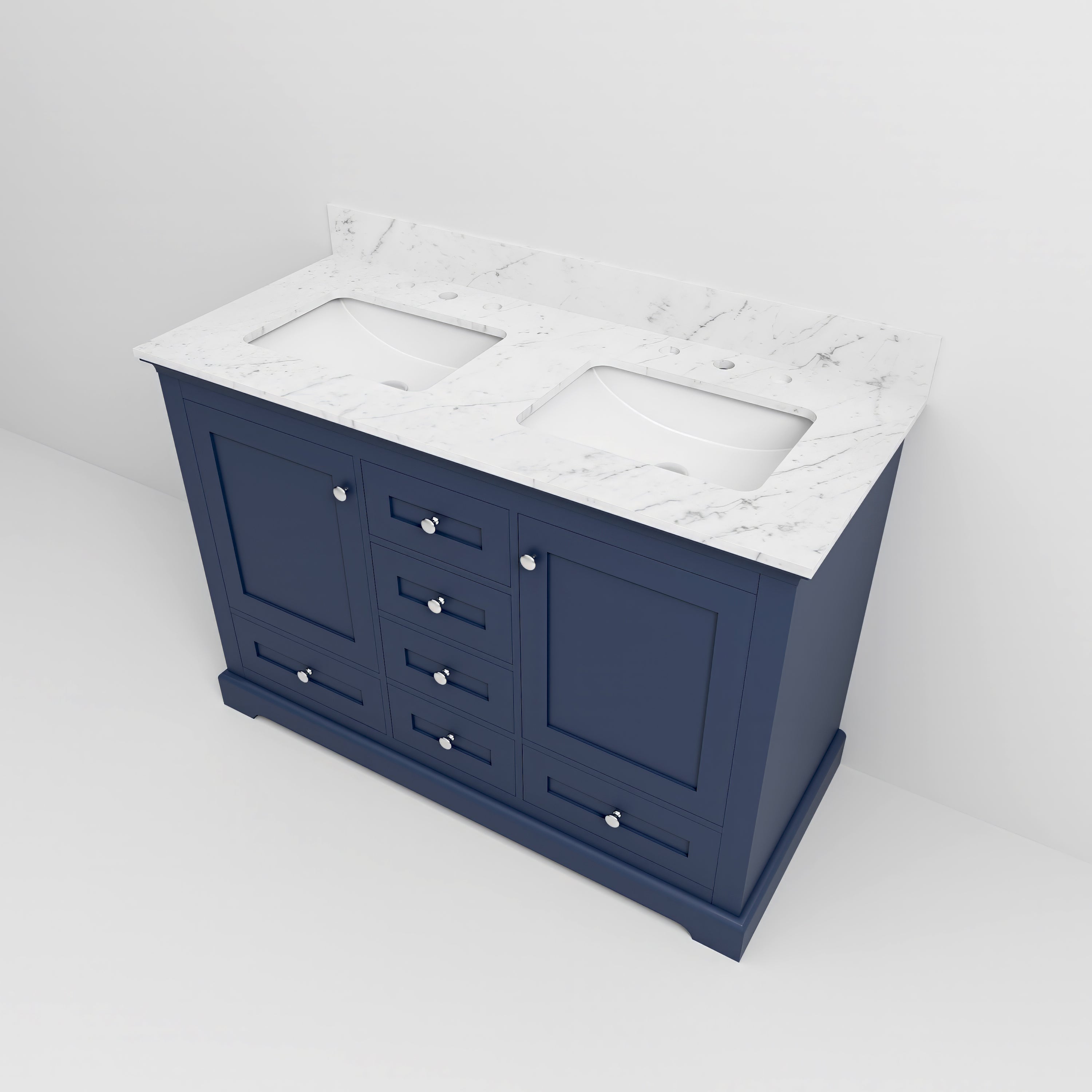 Dukes 48 in. W x 22 in. D Navy Blue Double Bath Vanity