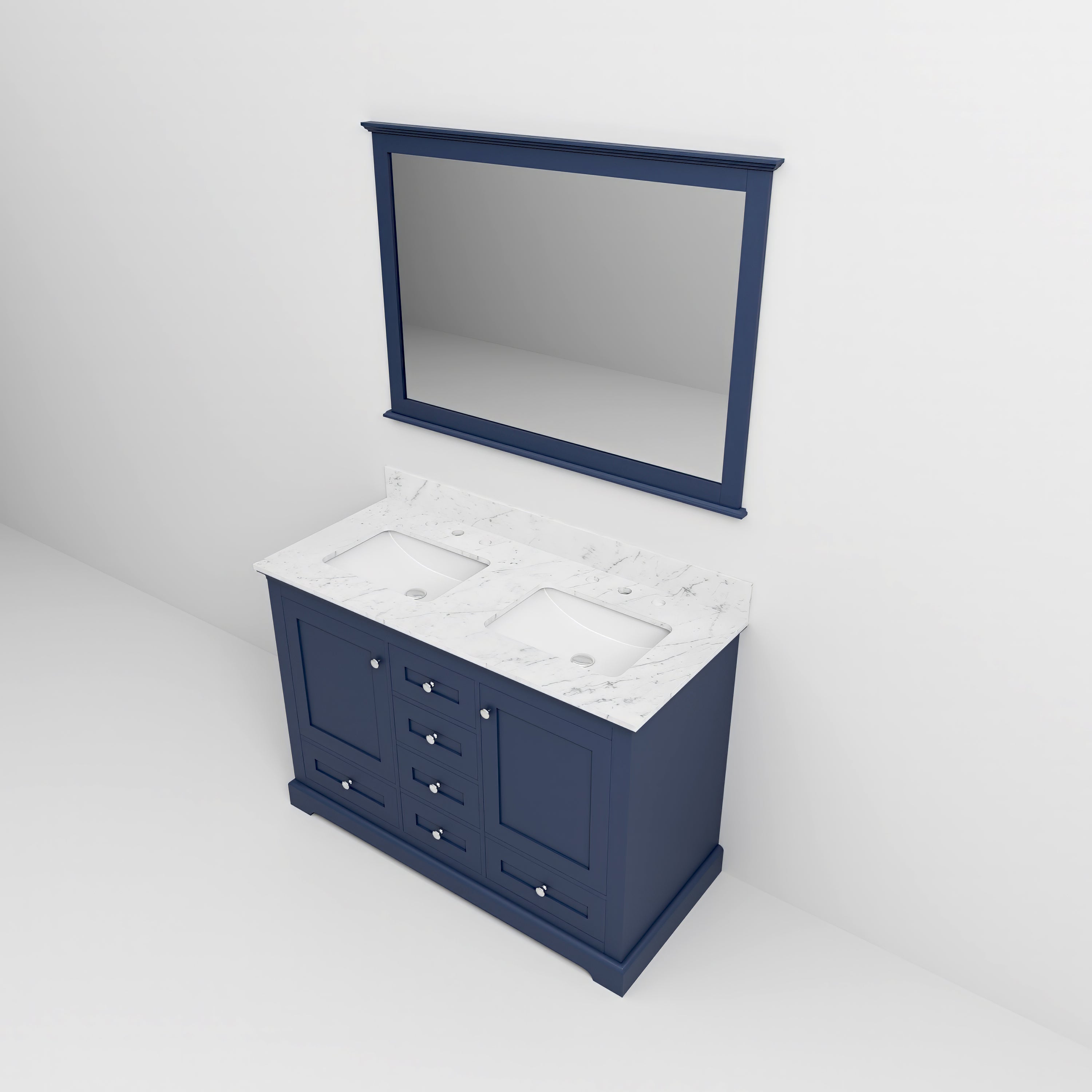 Dukes 48 in. W x 22 in. D Navy Blue Double Bath Vanity