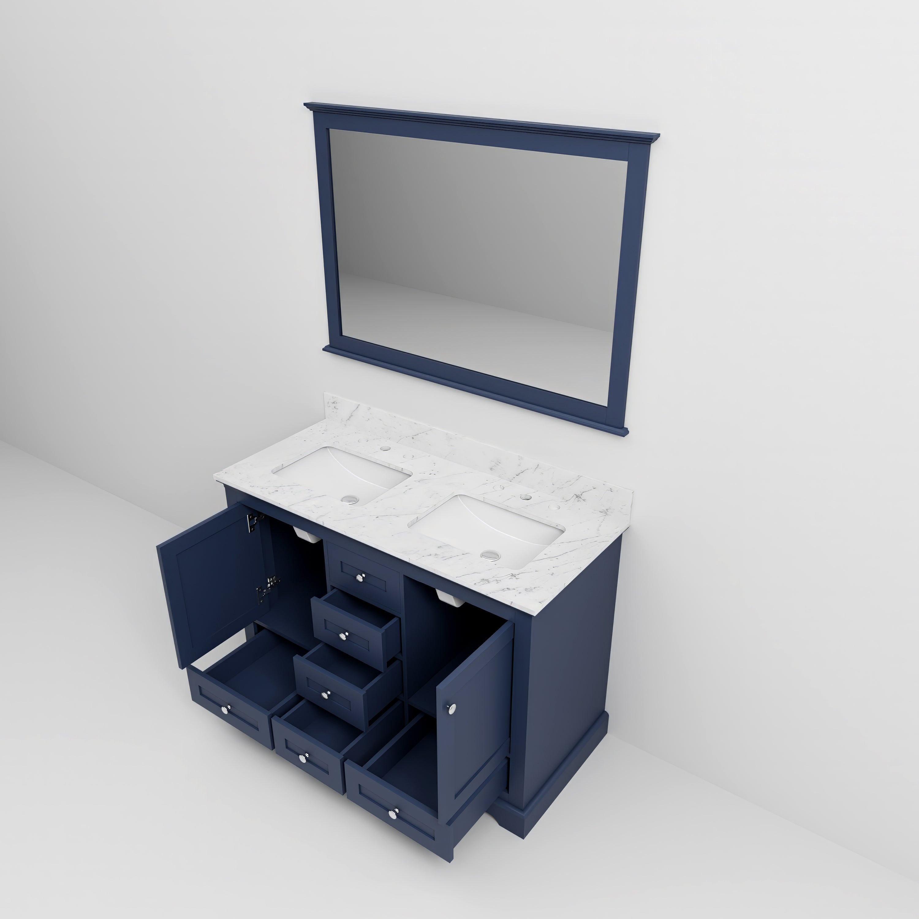 Dukes 48 in. W x 22 in. D Navy Blue Double Bath Vanity