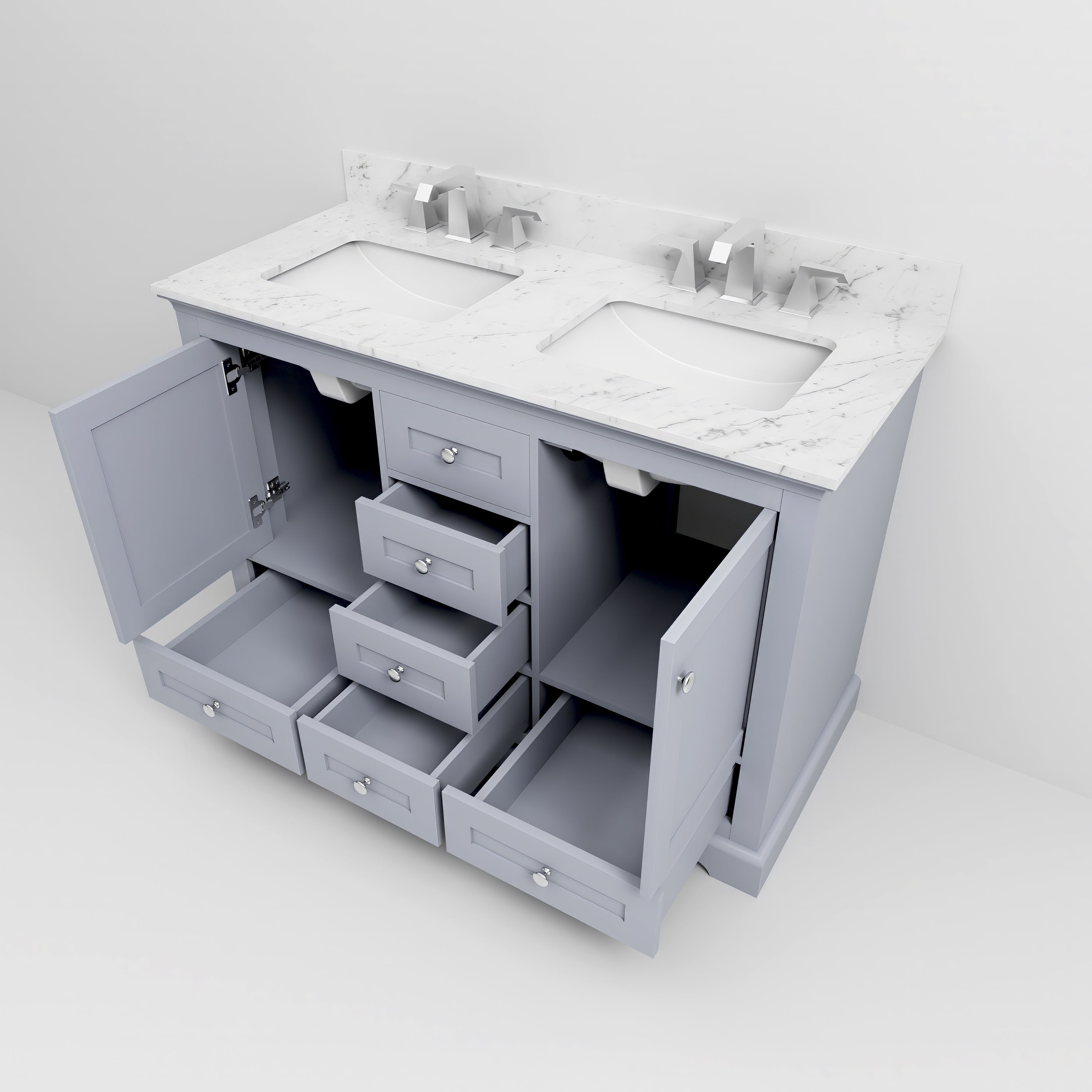 Dukes 48 in. W x 22 in. D Dark Grey Double Bath Vanity