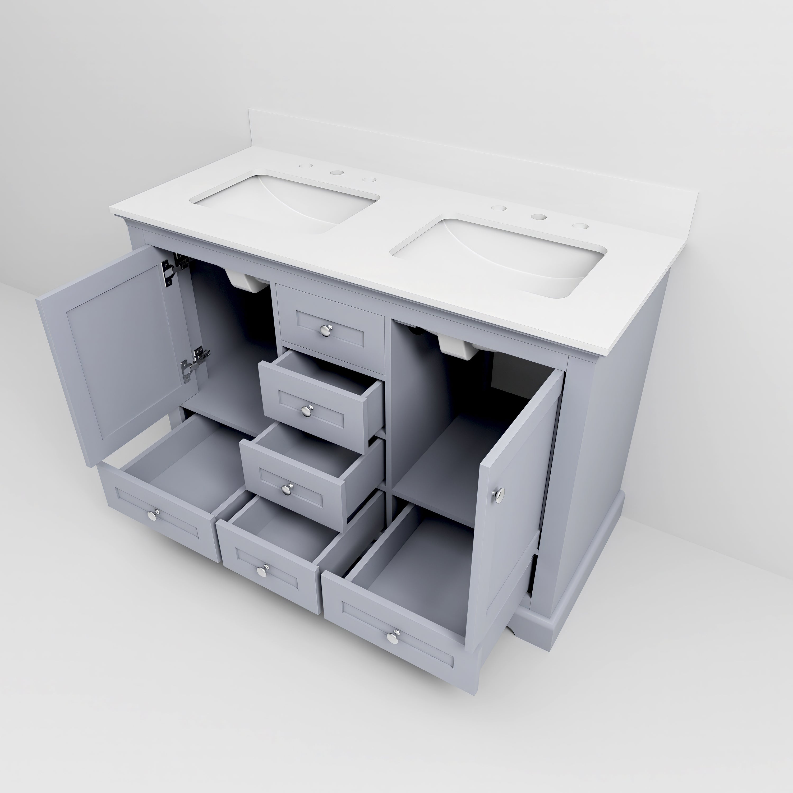 Dukes 48 in. W x 22 in. D Dark Grey Double Bath Vanity