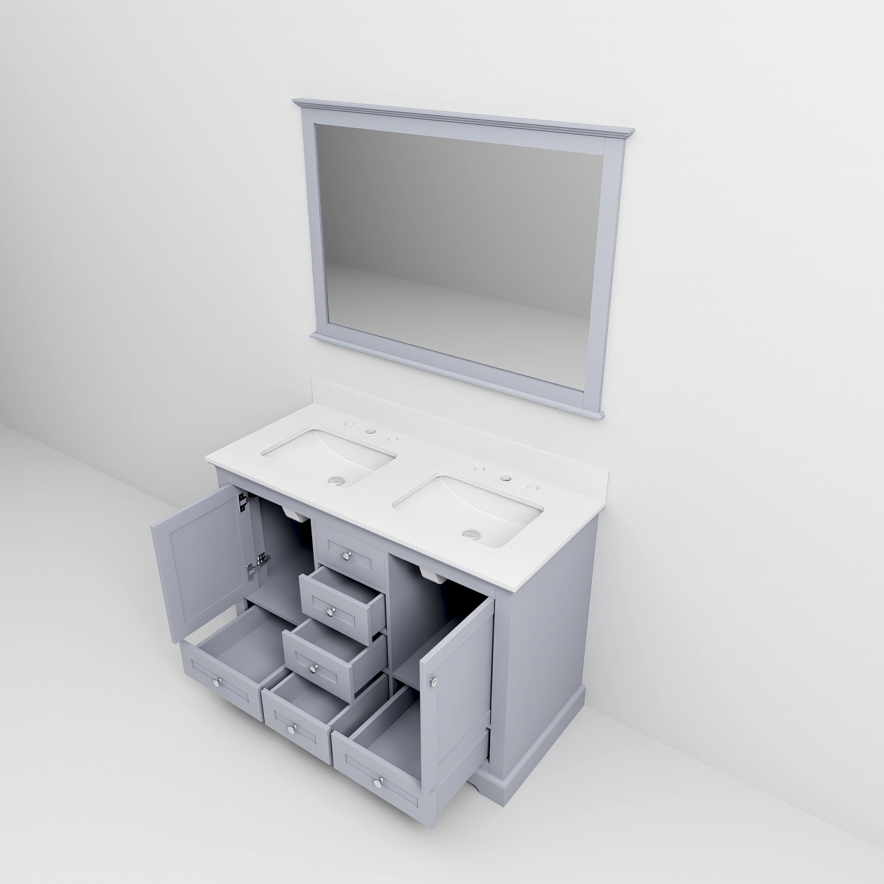 Dukes 48 in. W x 22 in. D Dark Grey Double Bath Vanity