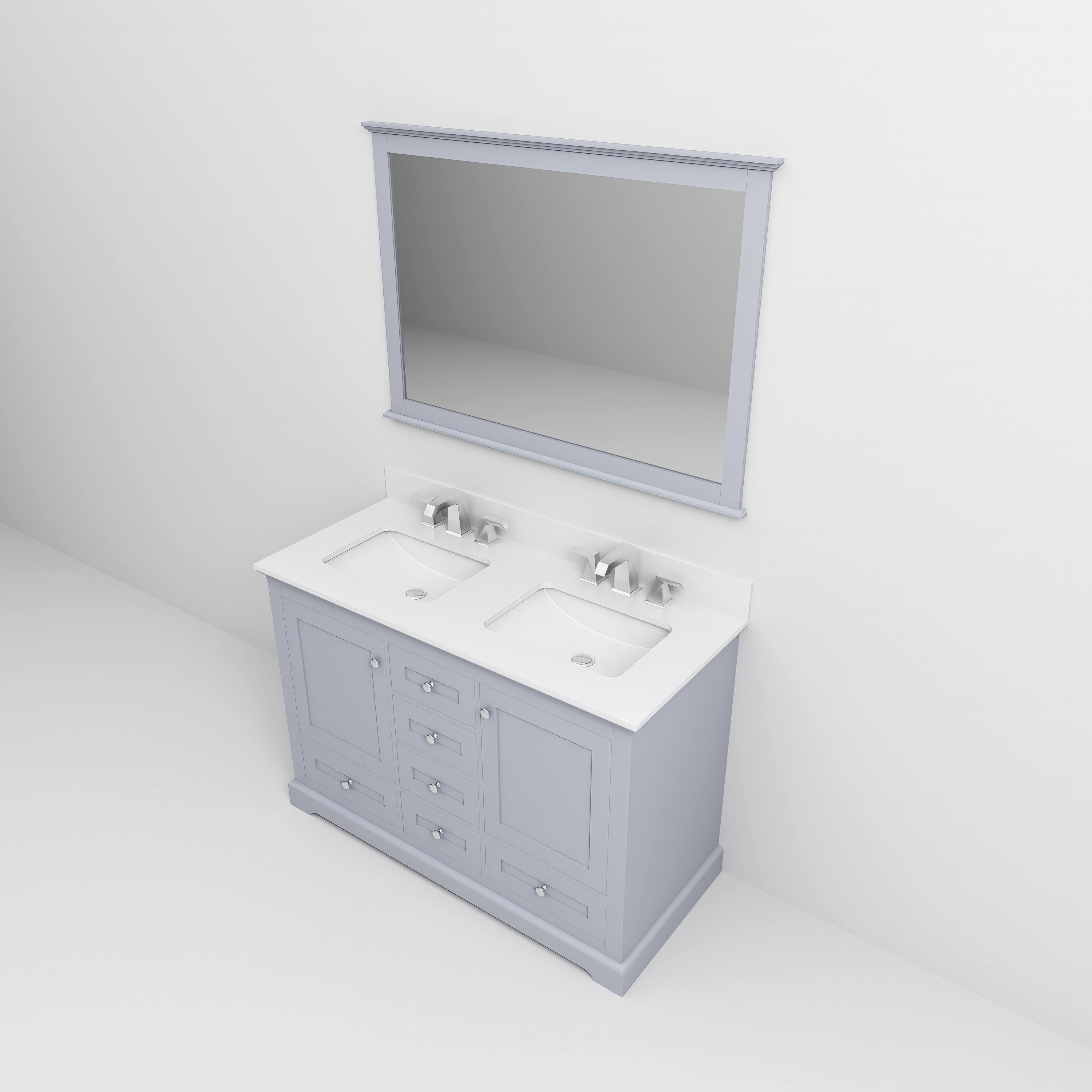 Dukes 48 in. W x 22 in. D Dark Grey Double Bath Vanity