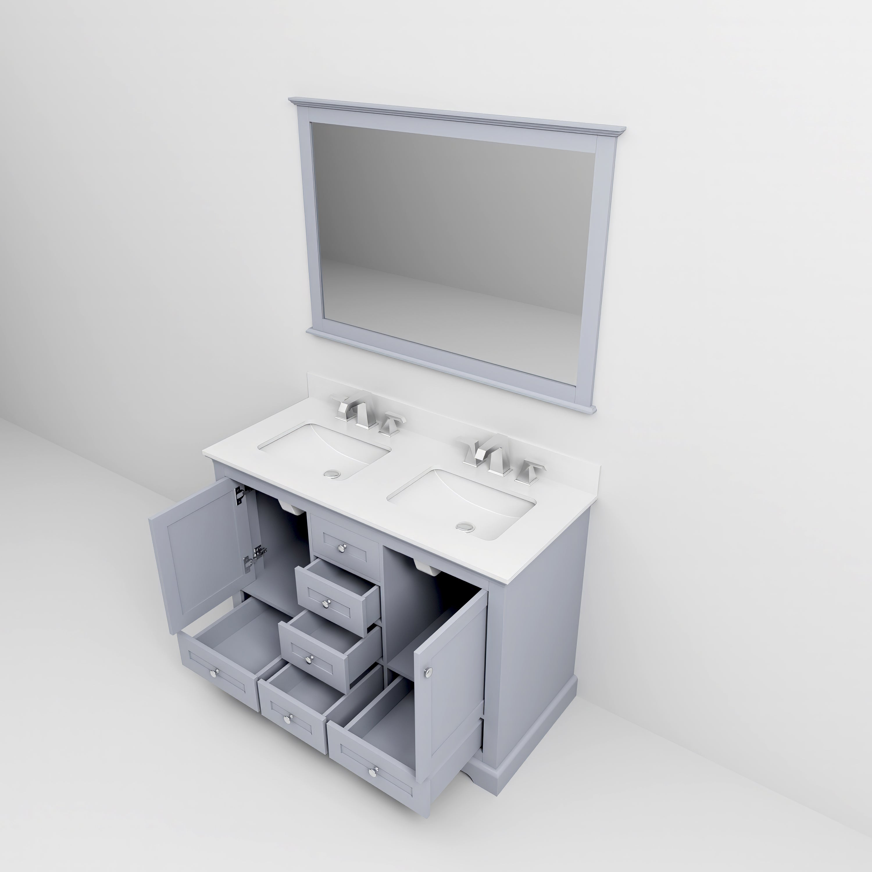 Dukes 48 in. W x 22 in. D Dark Grey Double Bath Vanity