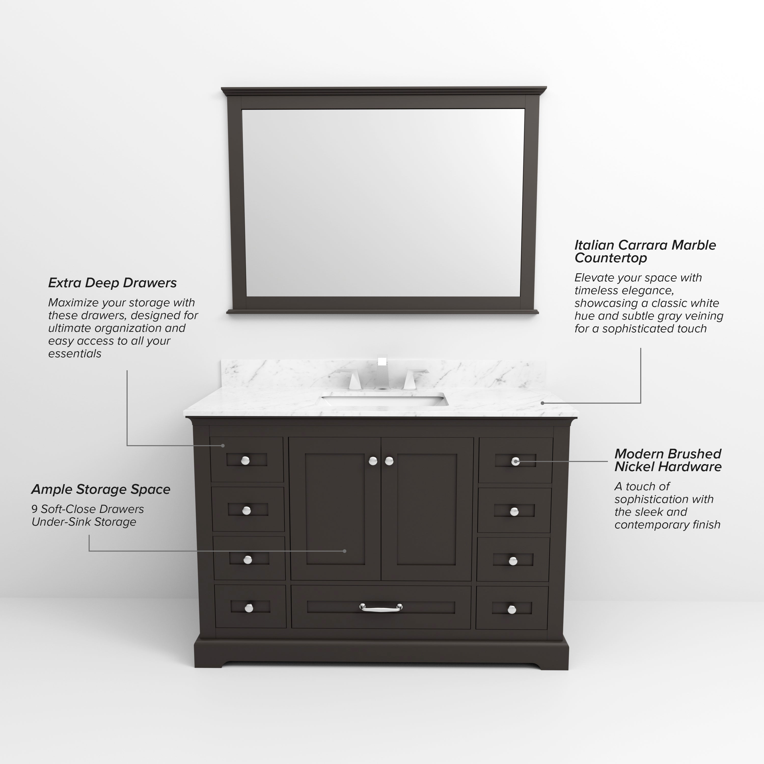 Dukes 48 in. W x 22 in. D Espresso Single Bath Vanity