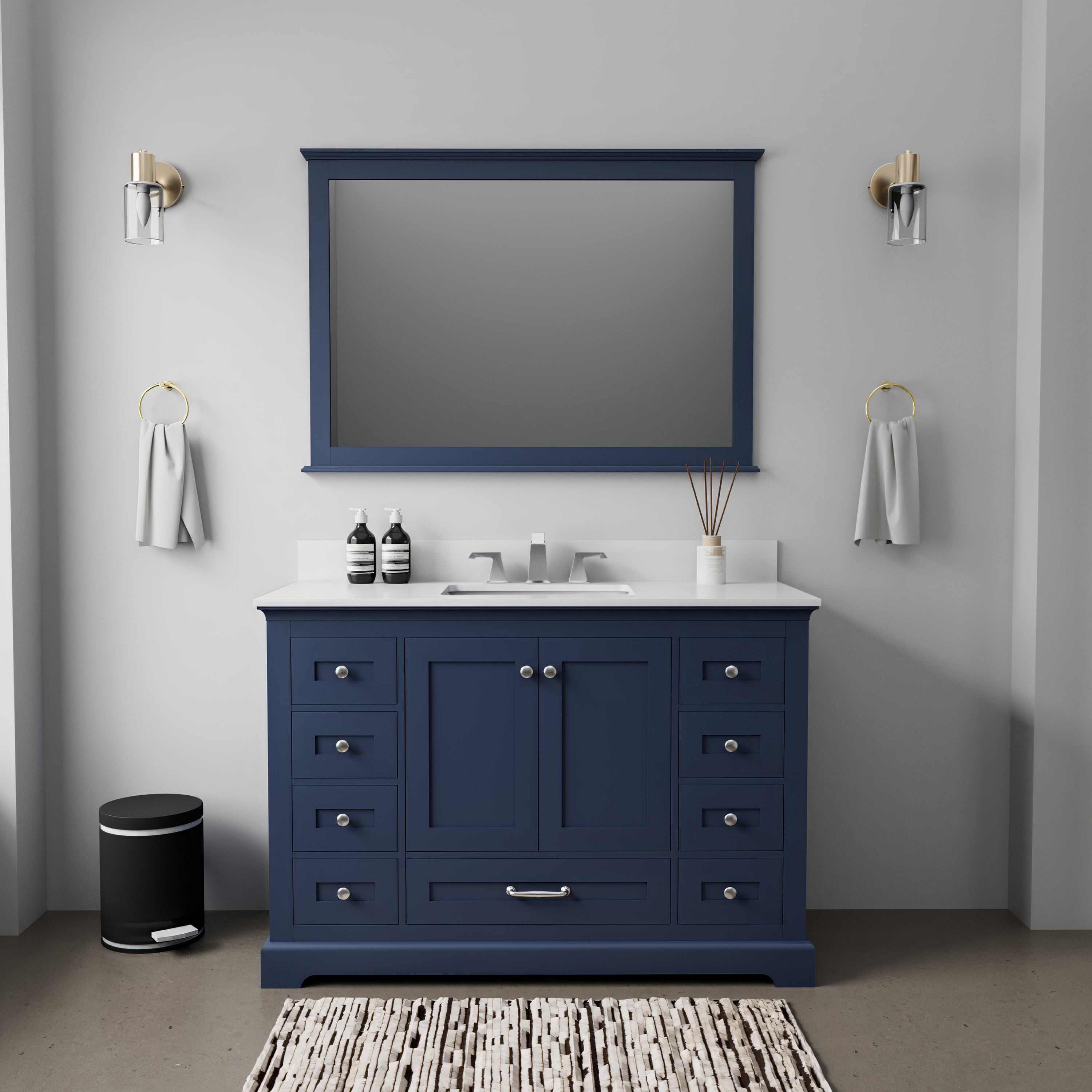 Dukes 48 in. W x 22 in. D Navy Blue Single Bath Vanity