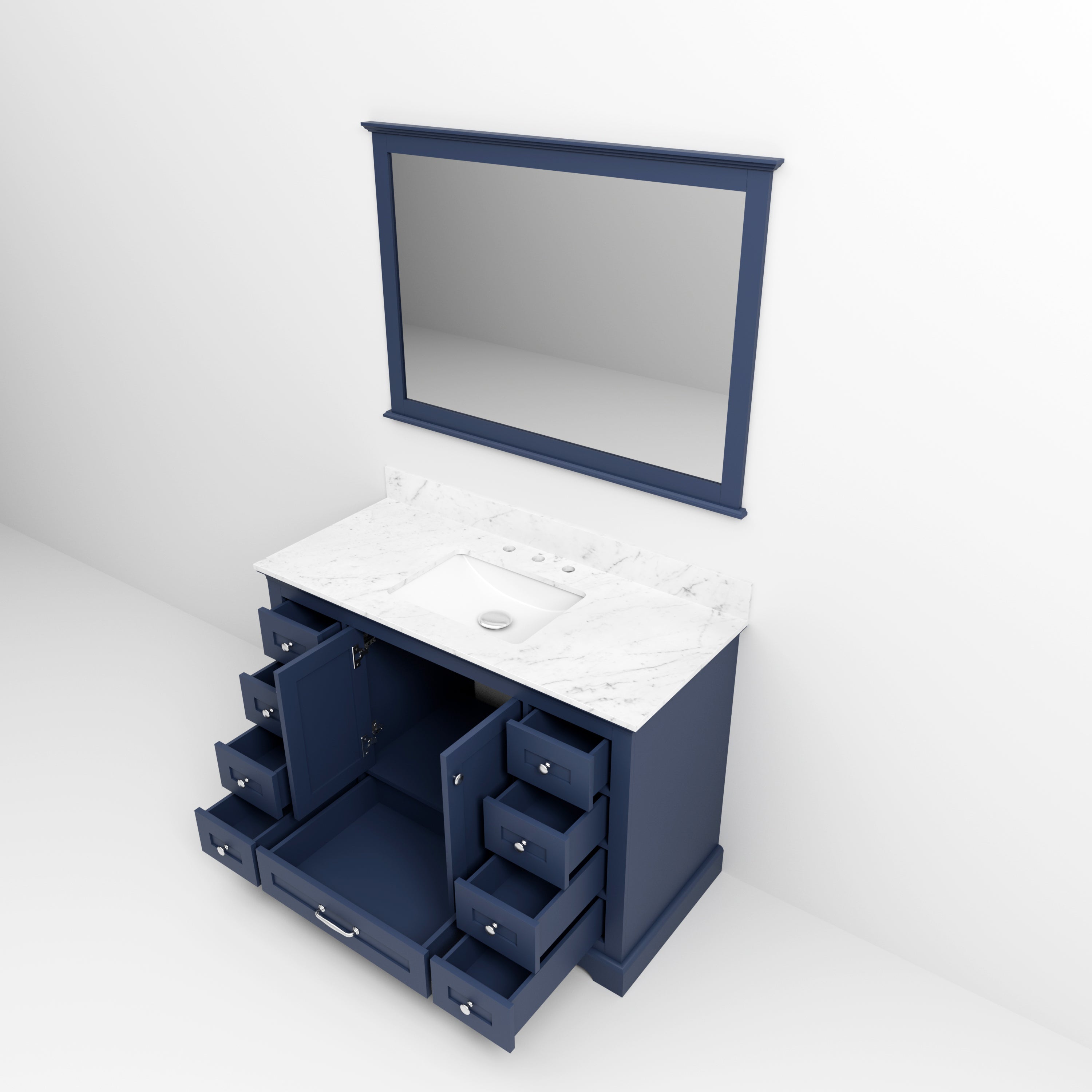Dukes 48 in. W x 22 in. D Navy Blue Single Bath Vanity