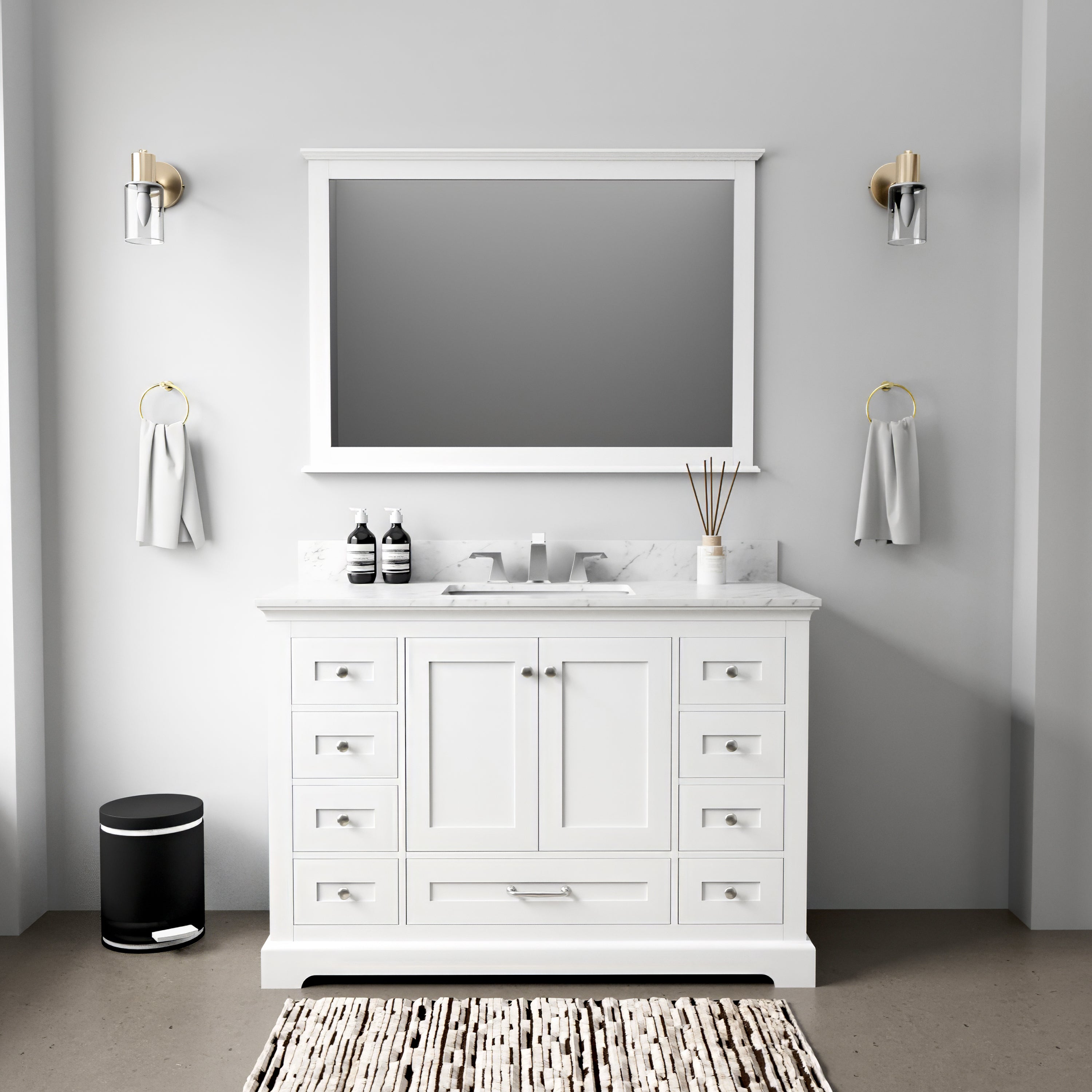 Dukes 48 in. W x 22 in. D White Single Bath Vanity