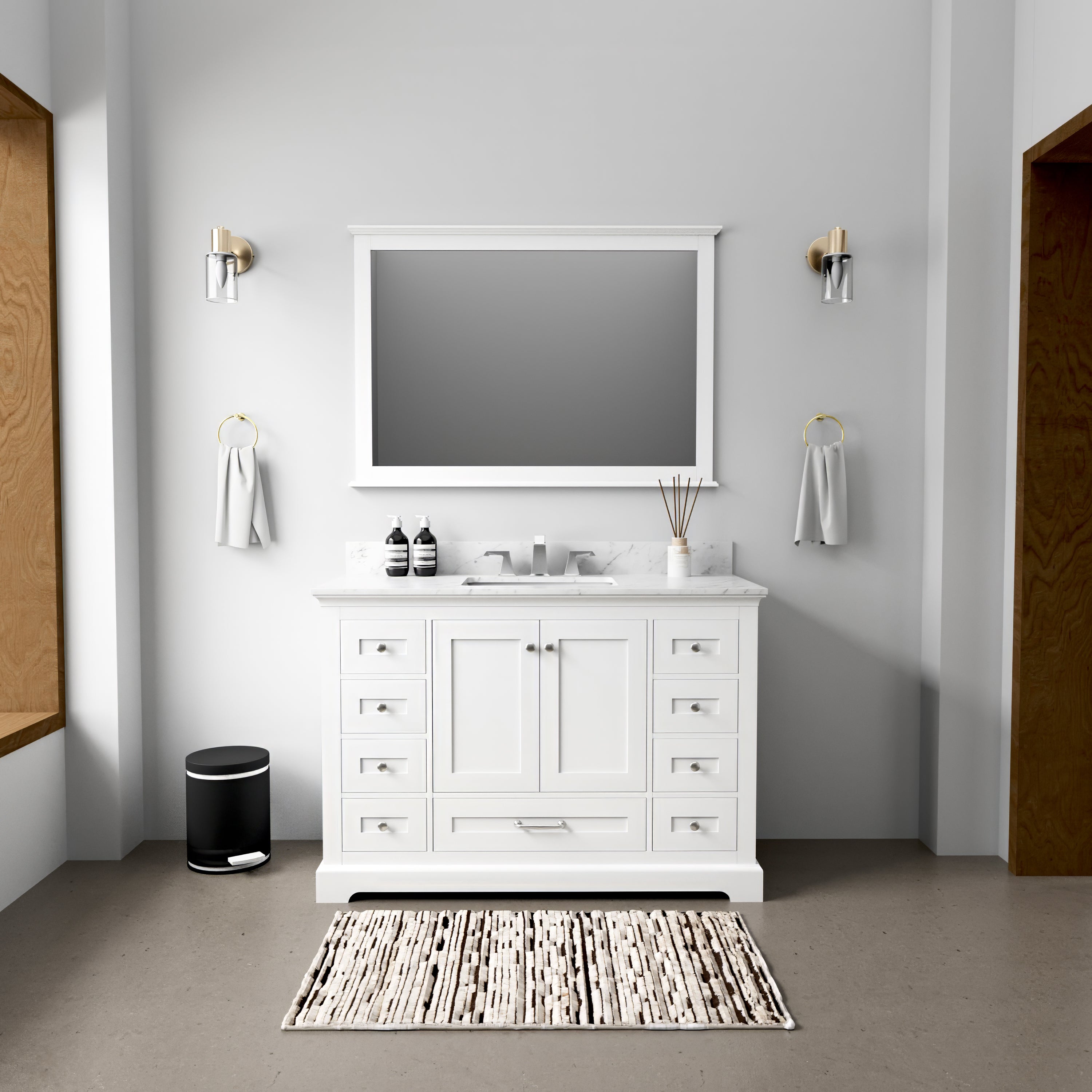 Dukes 48 in. W x 22 in. D White Single Bath Vanity