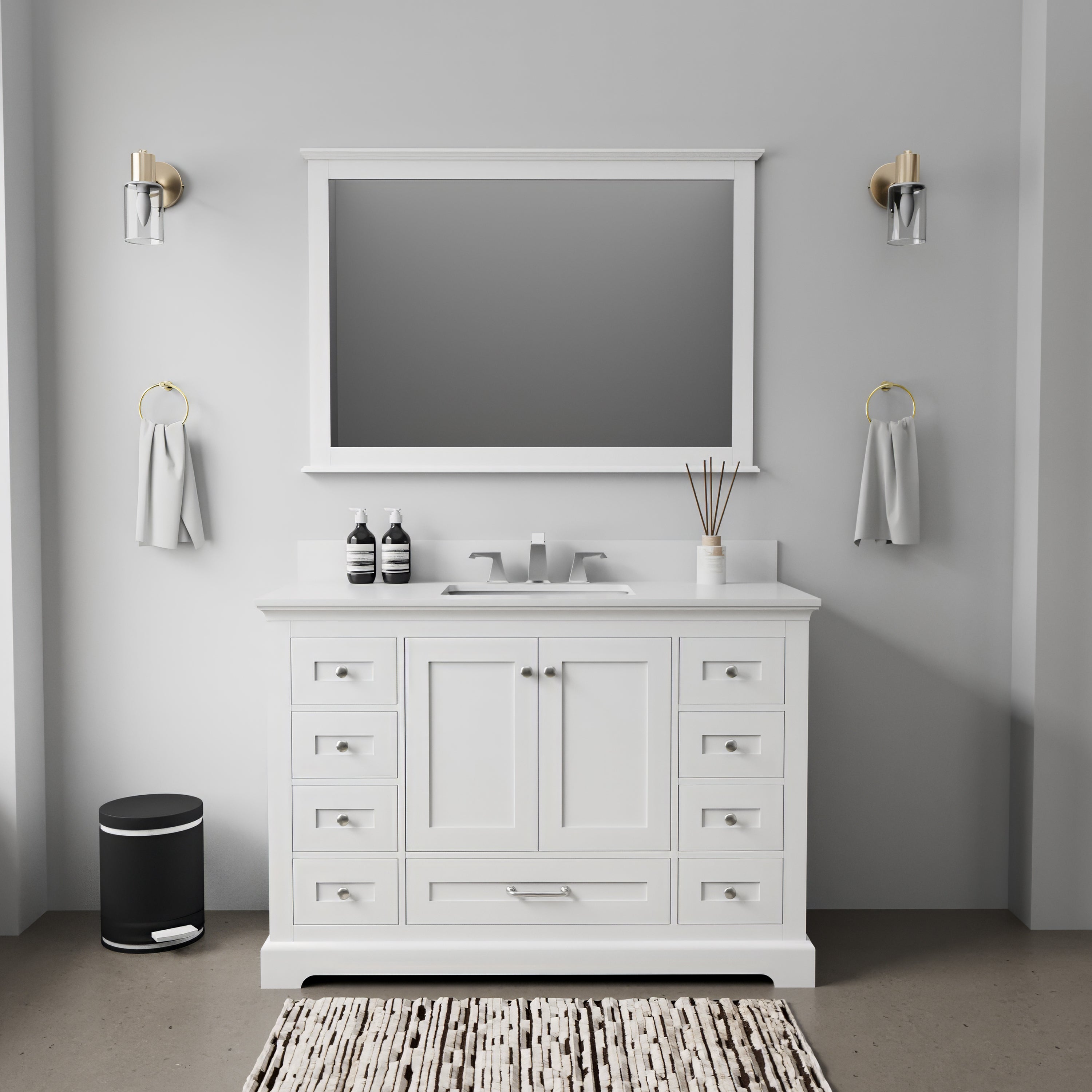 Dukes 48 in. W x 22 in. D White Single Bath Vanity