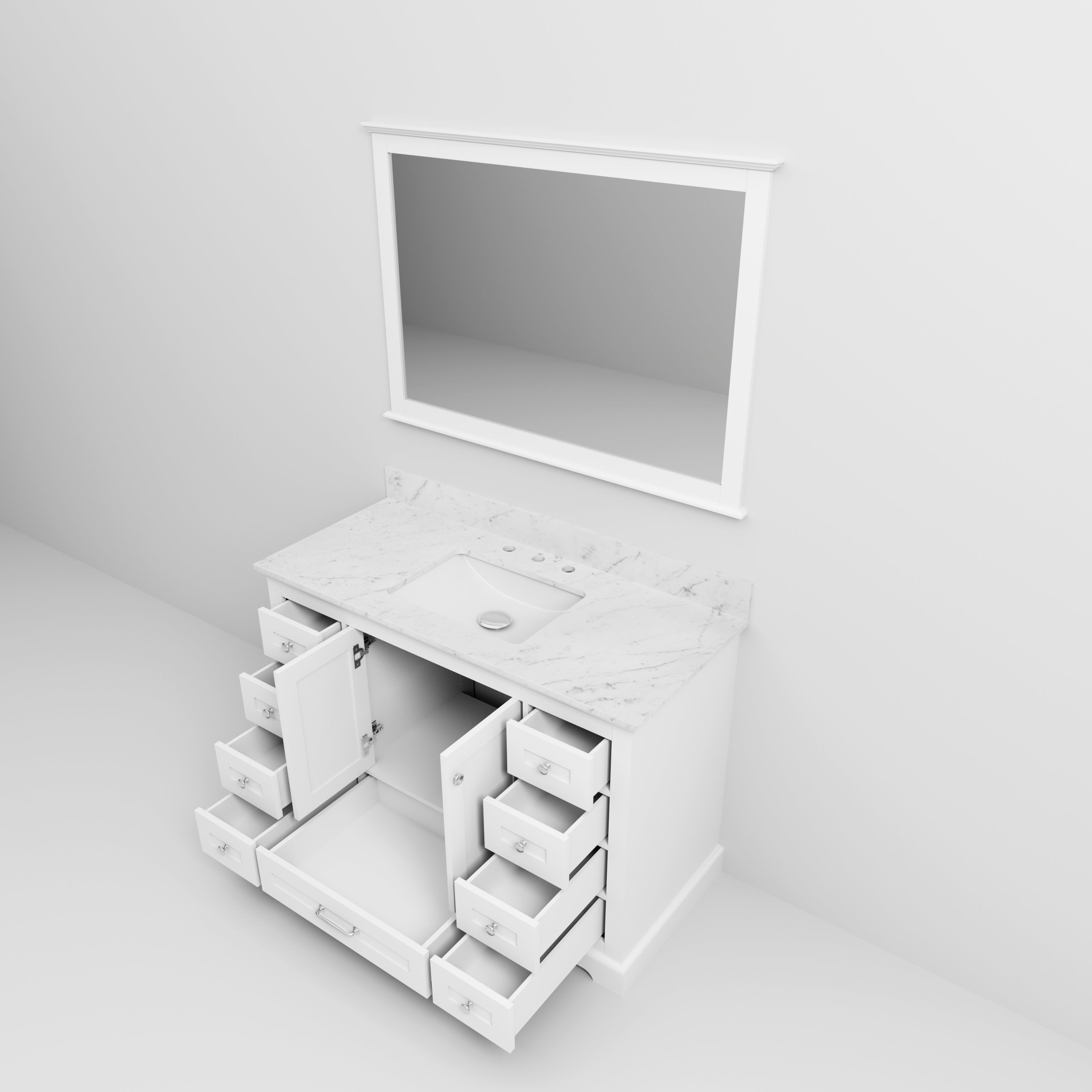 Dukes 48 in. W x 22 in. D White Single Bath Vanity