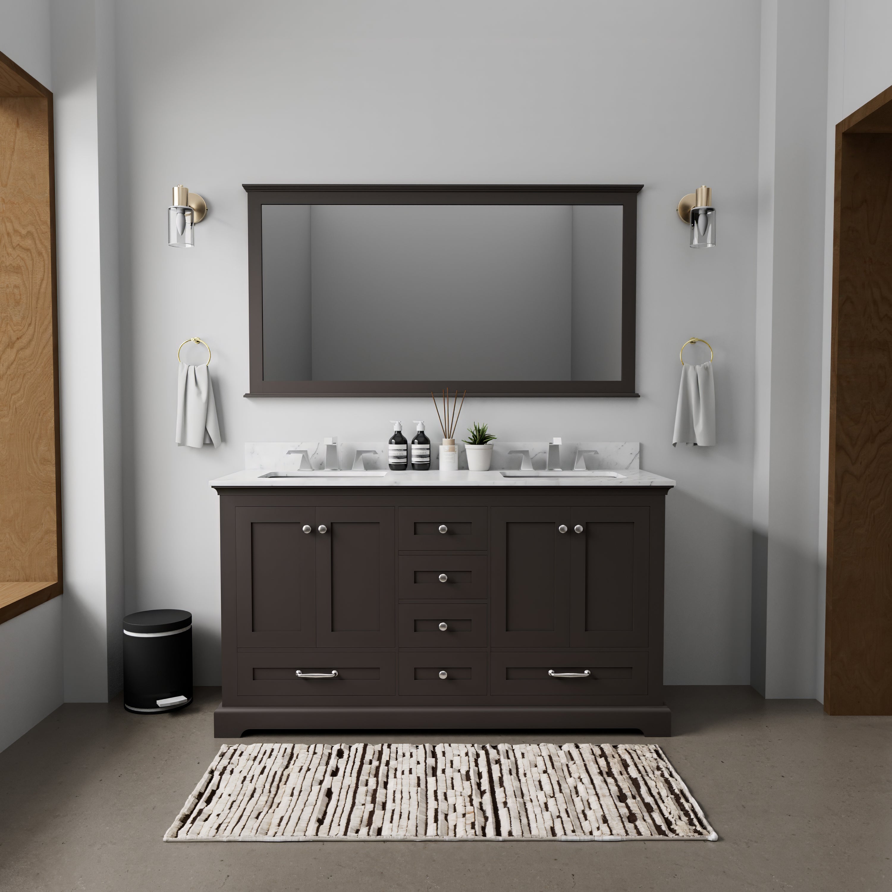 Dukes 60 in. W x 22 in. D Espresso Double Bath Vanity