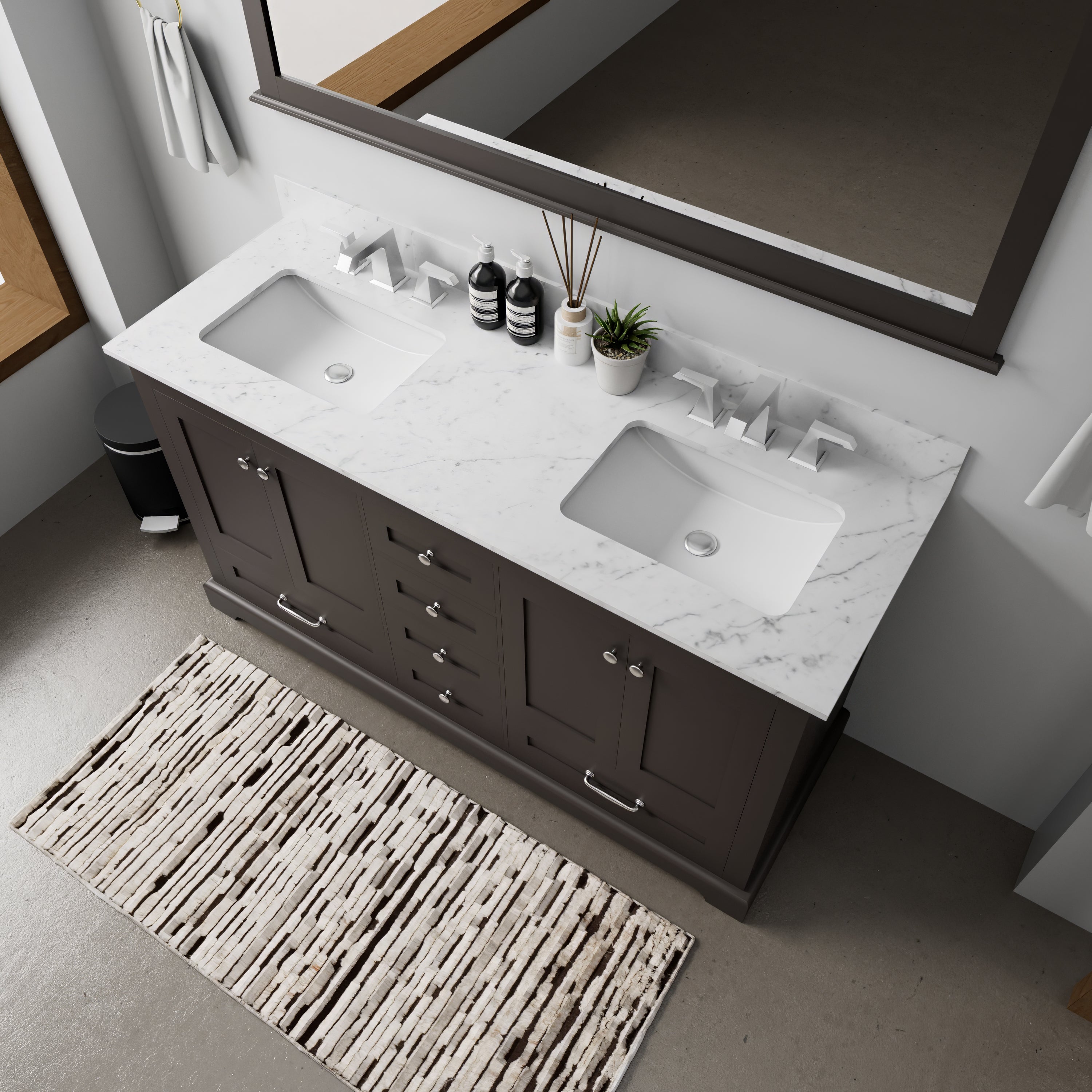 Dukes 60 in. W x 22 in. D Espresso Double Bath Vanity