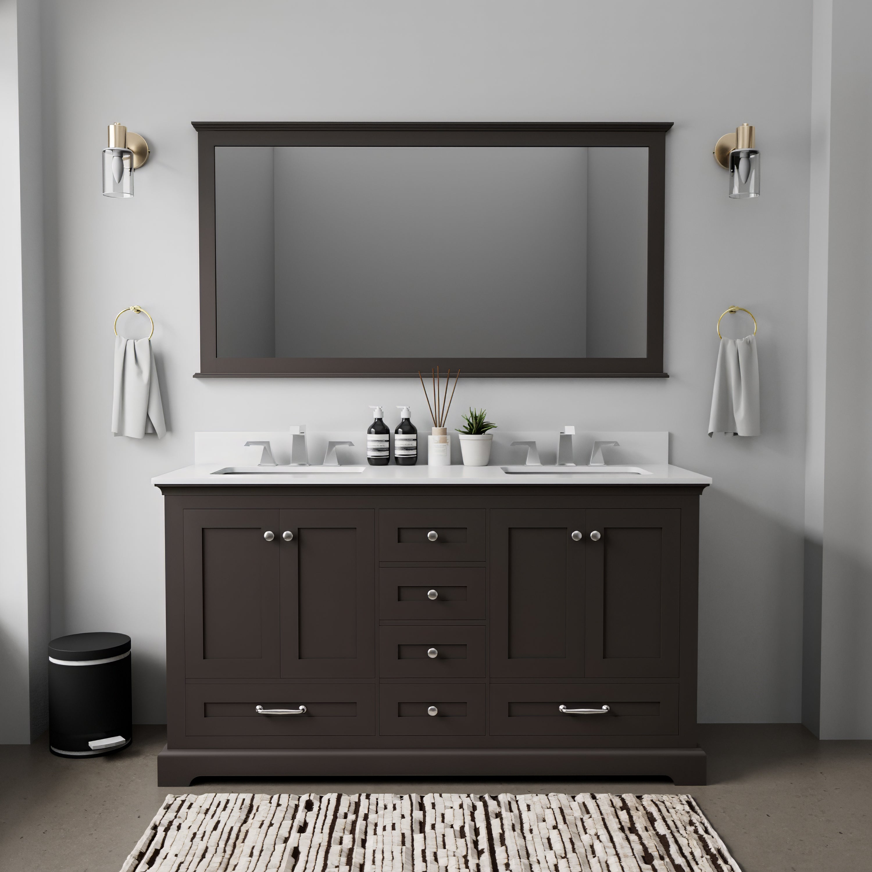 Dukes 60 in. W x 22 in. D Espresso Double Bath Vanity