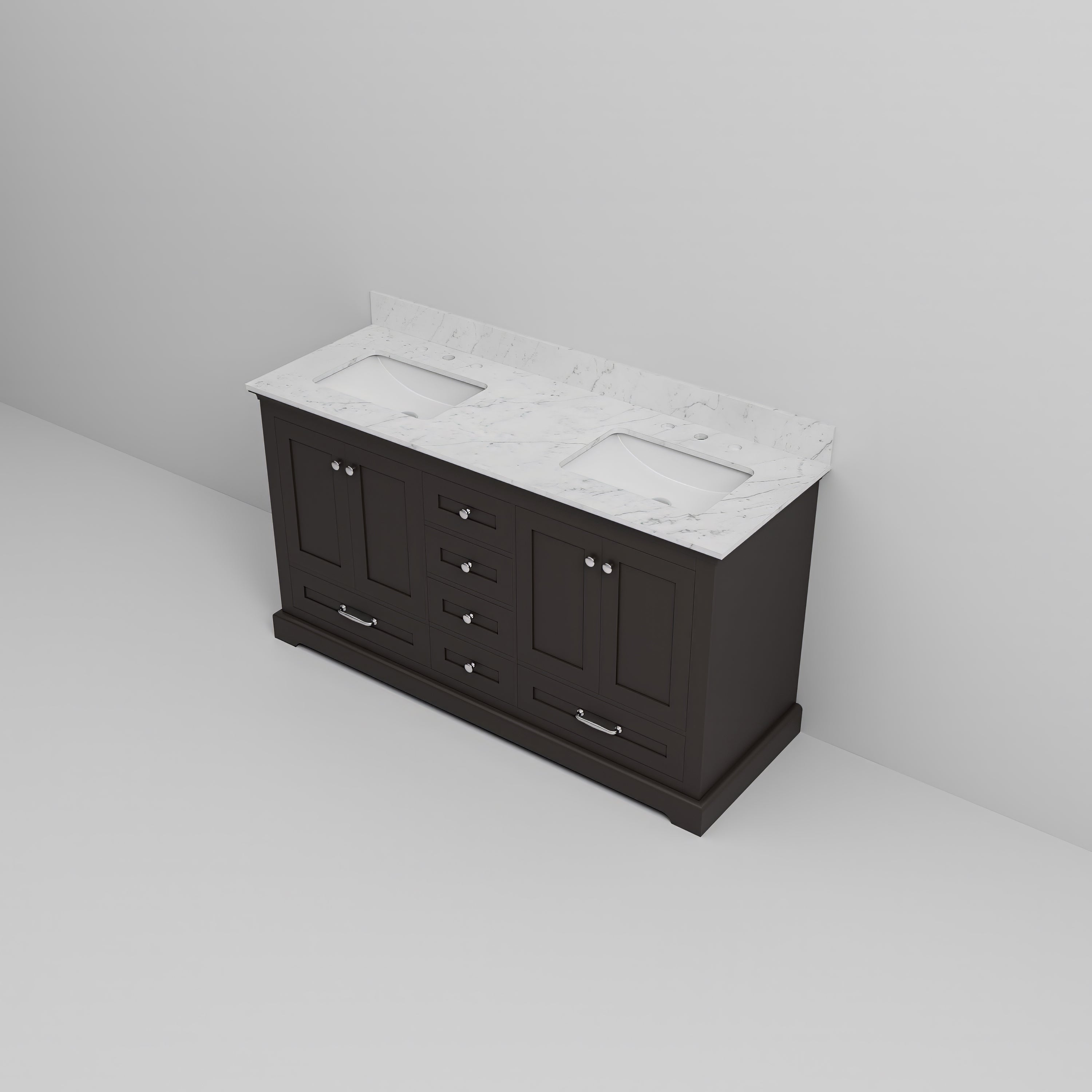 Dukes 60 in. W x 22 in. D Espresso Double Bath Vanity