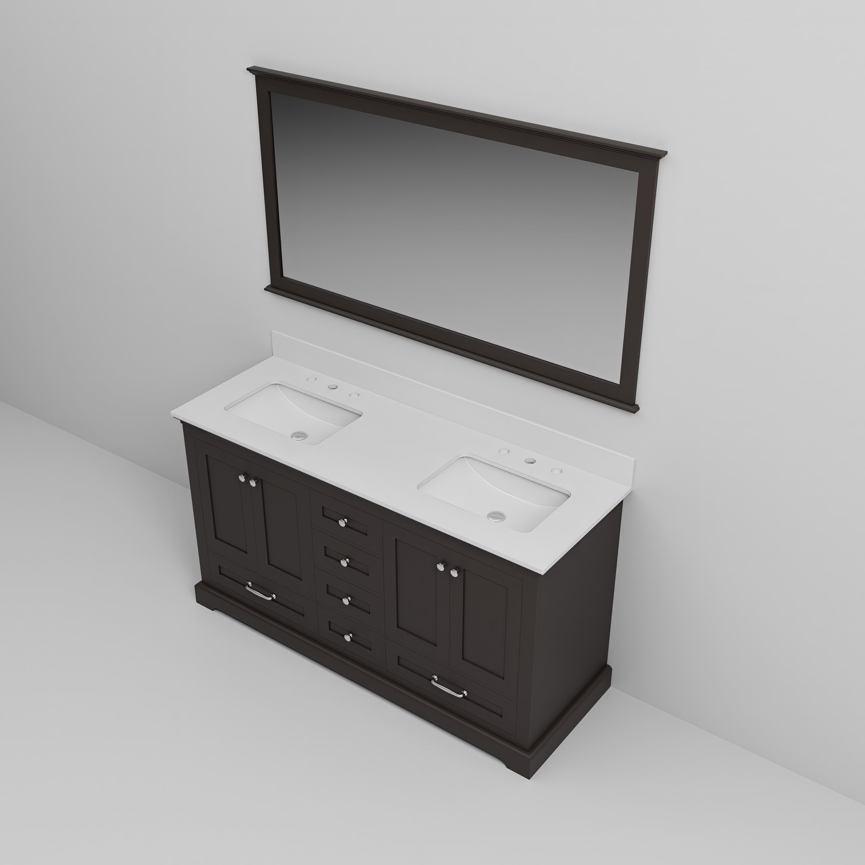 Dukes 60 in. W x 22 in. D Espresso Double Bath Vanity