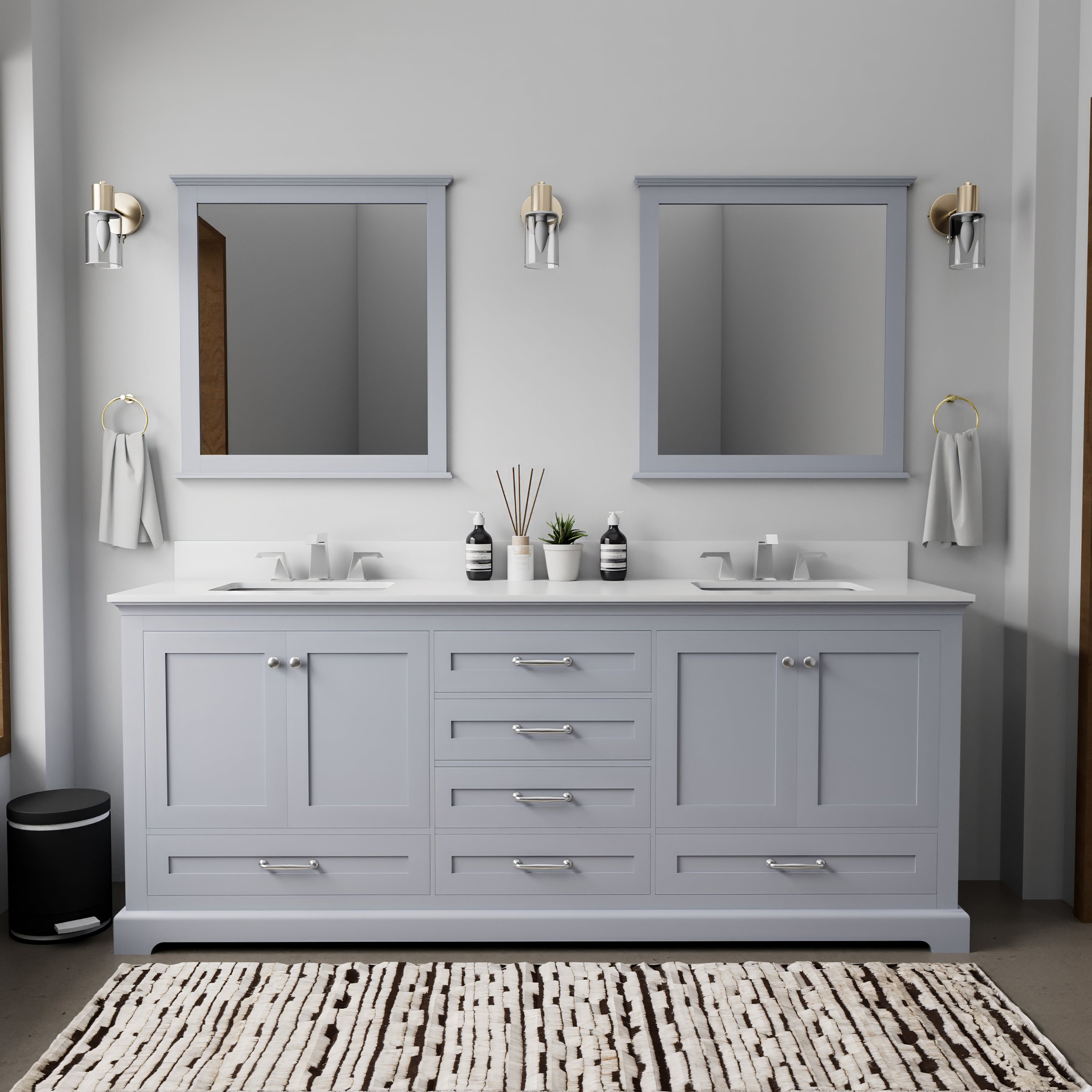 Dukes 80 in. W x 22 in. D Dark Grey Double Bath Vanity