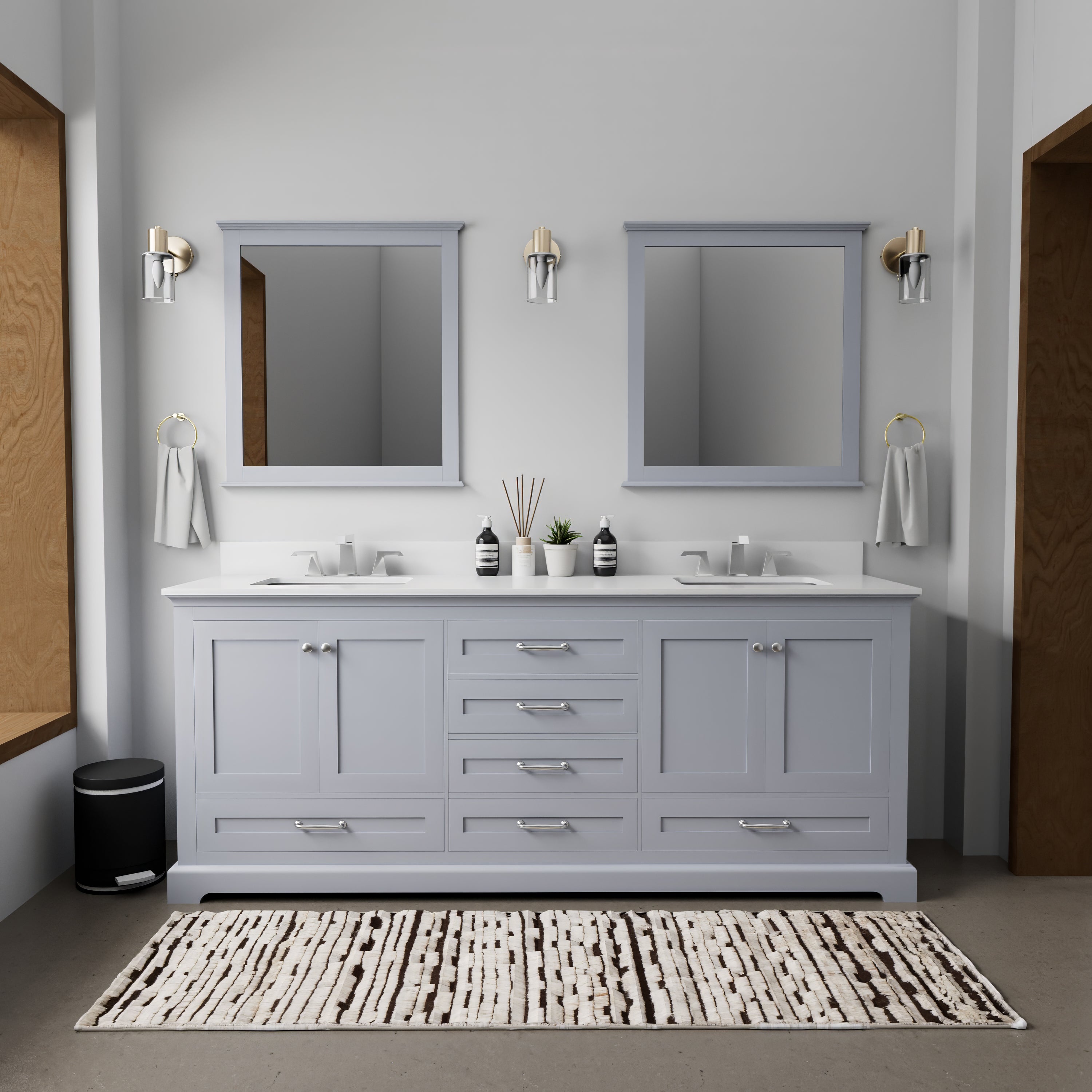 Dukes 80 in. W x 22 in. D Dark Grey Double Bath Vanity