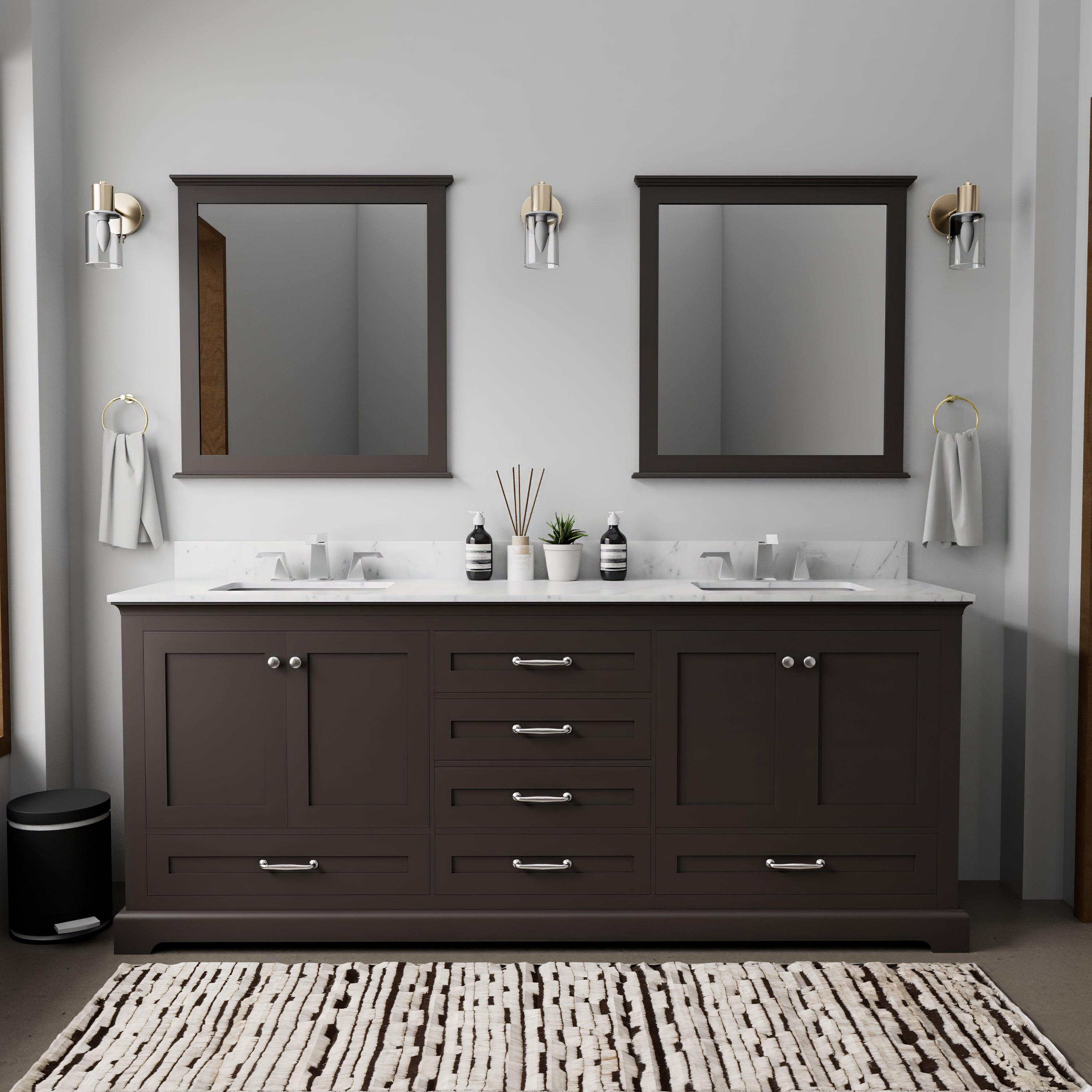 Dukes 80 in. W x 22 in. D Espresso Double Bath Vanity
