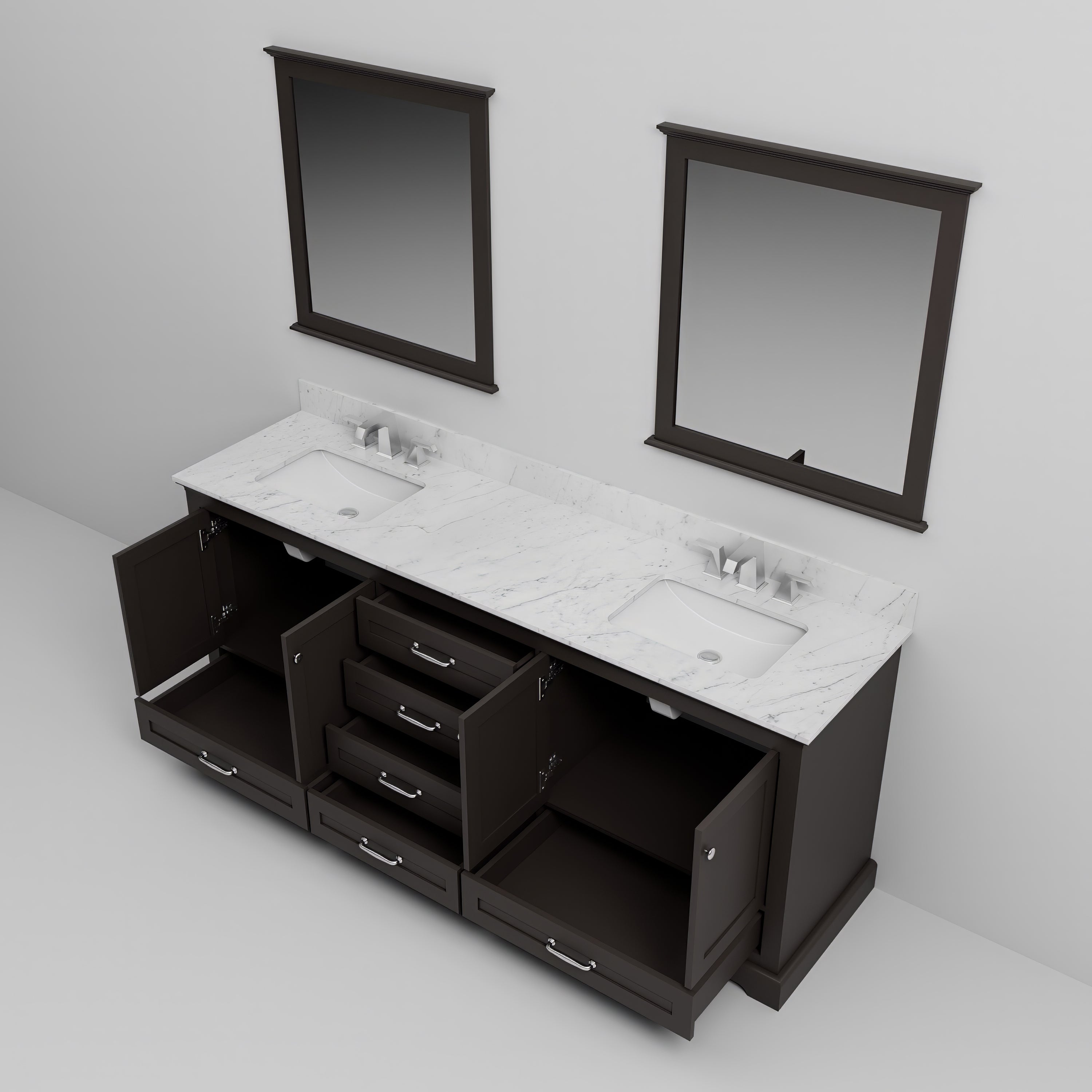 Dukes 80 in. W x 22 in. D Espresso Double Bath Vanity