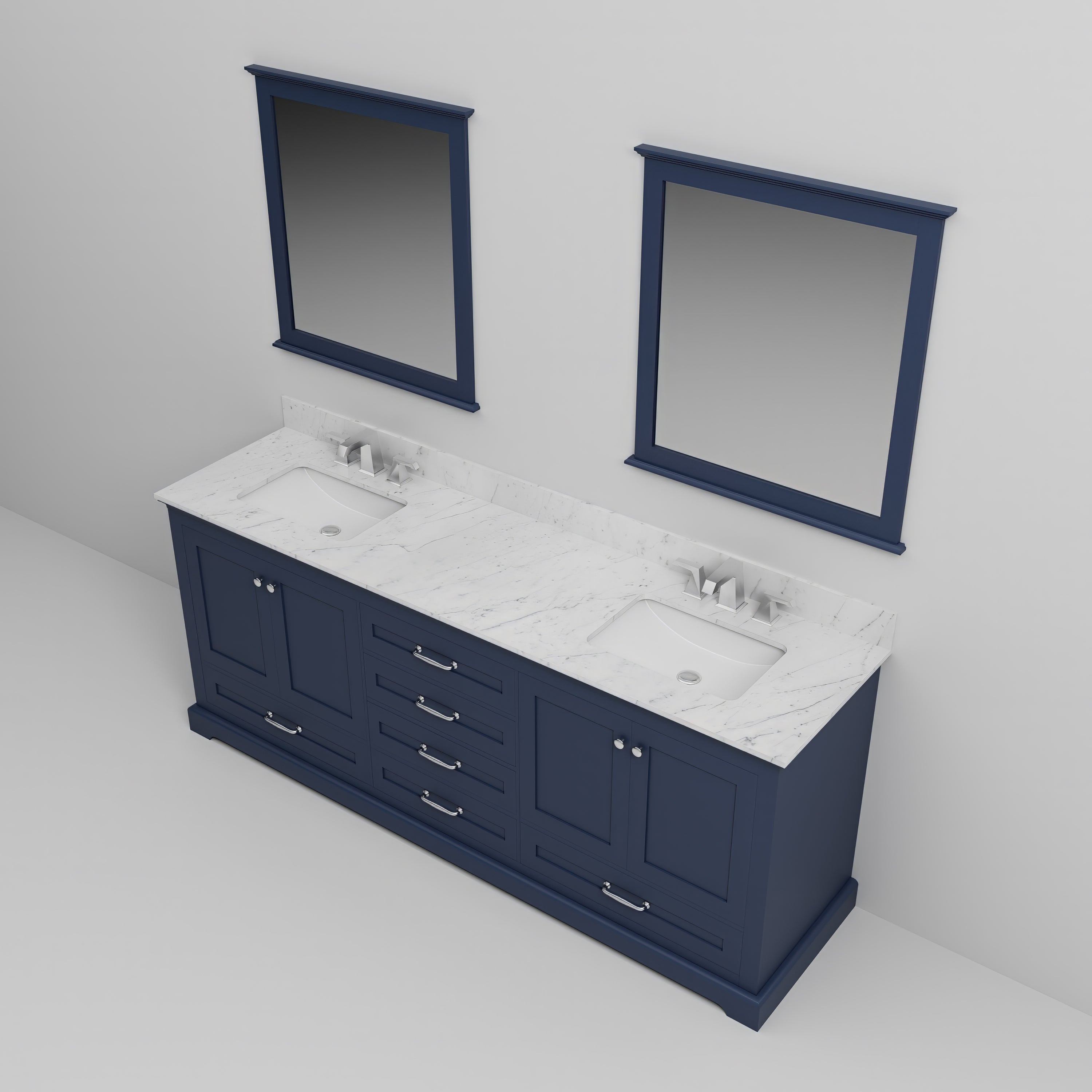 Dukes 80 in. W x 22 in. D Navy Blue Double Bath Vanity