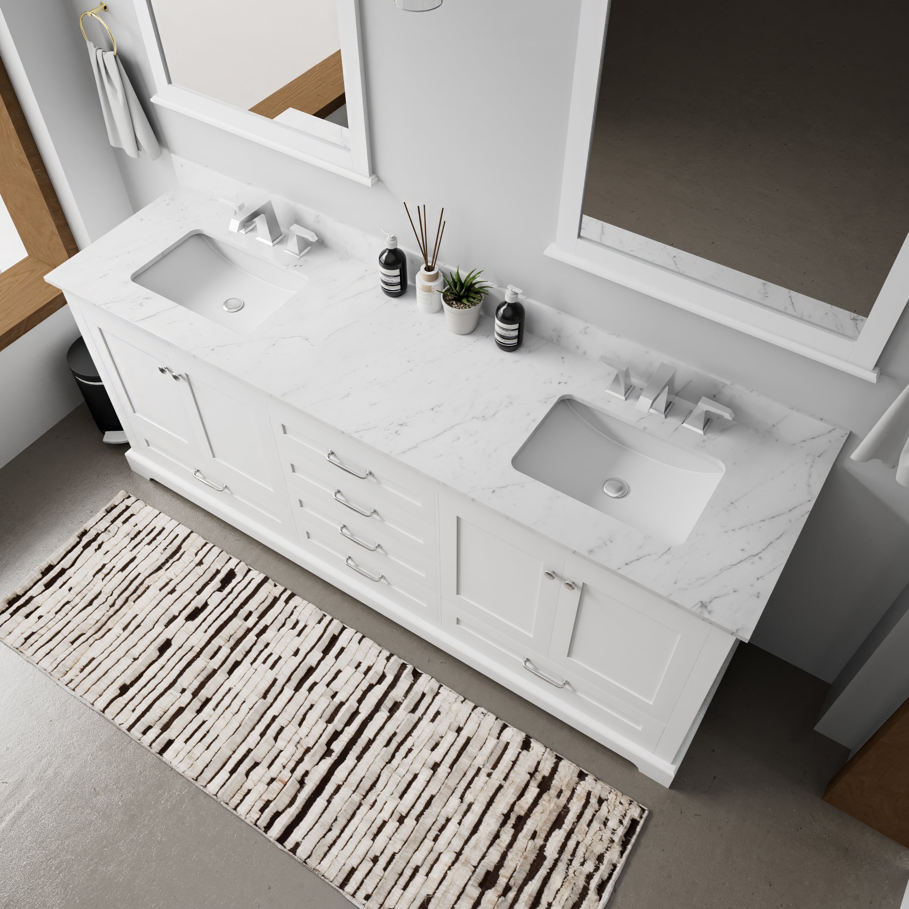 Dukes 80 in. W x 22 in. D White Double Bath Vanity