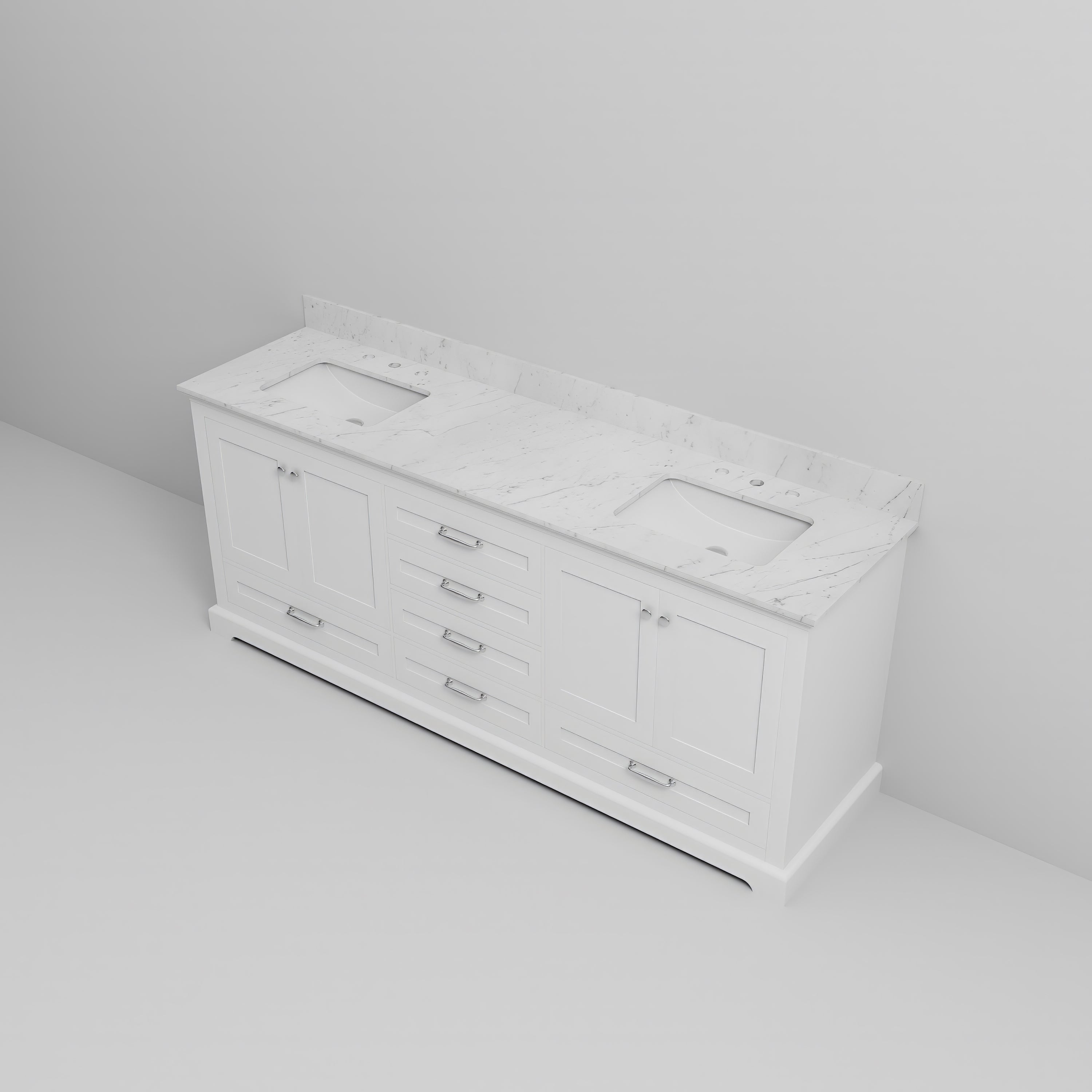 Dukes 80 in. W x 22 in. D White Double Bath Vanity
