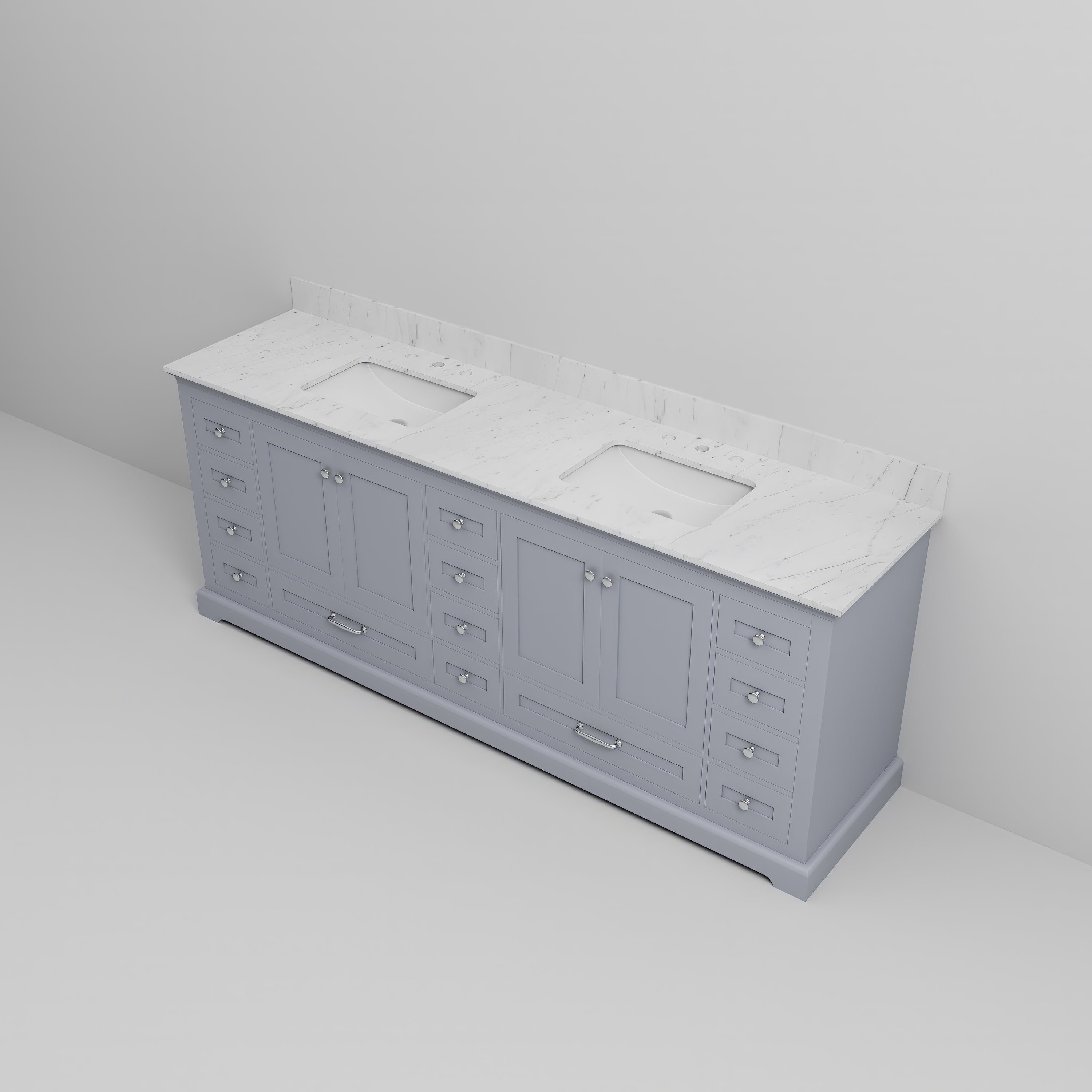 Dukes 84 in. W x 22 in. D Dark Grey Double Bath Vanity