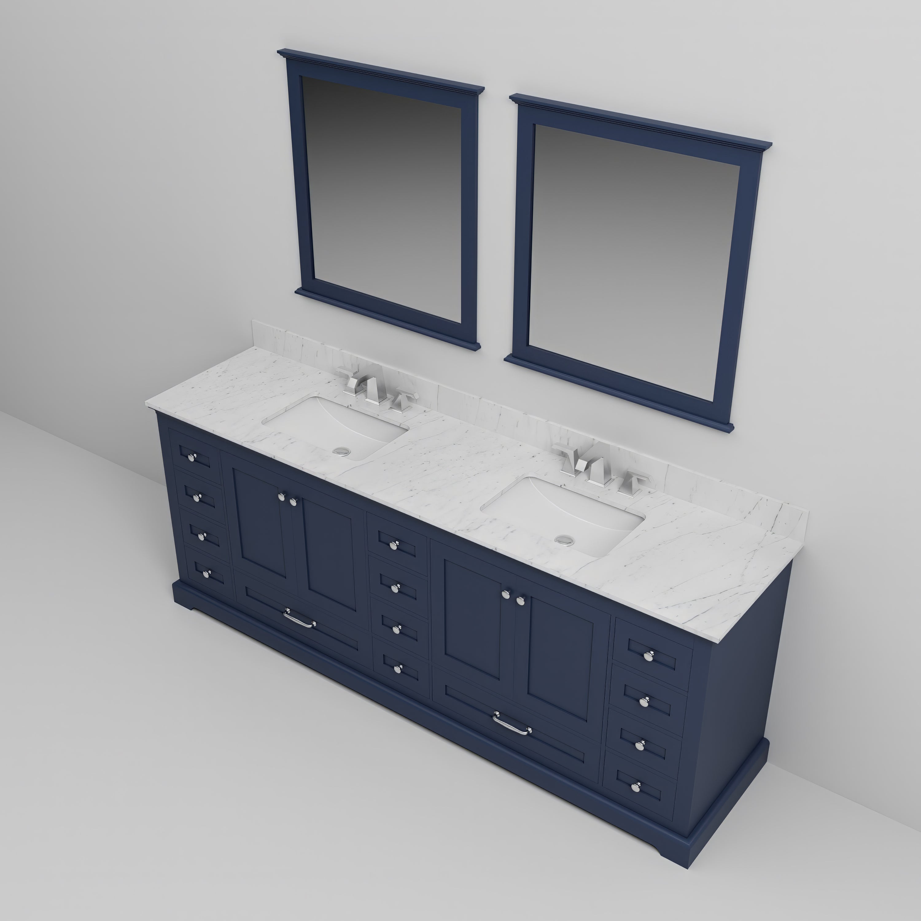 Dukes 84 in. W x 22 in. D Navy Blue Double Bath Vanity
