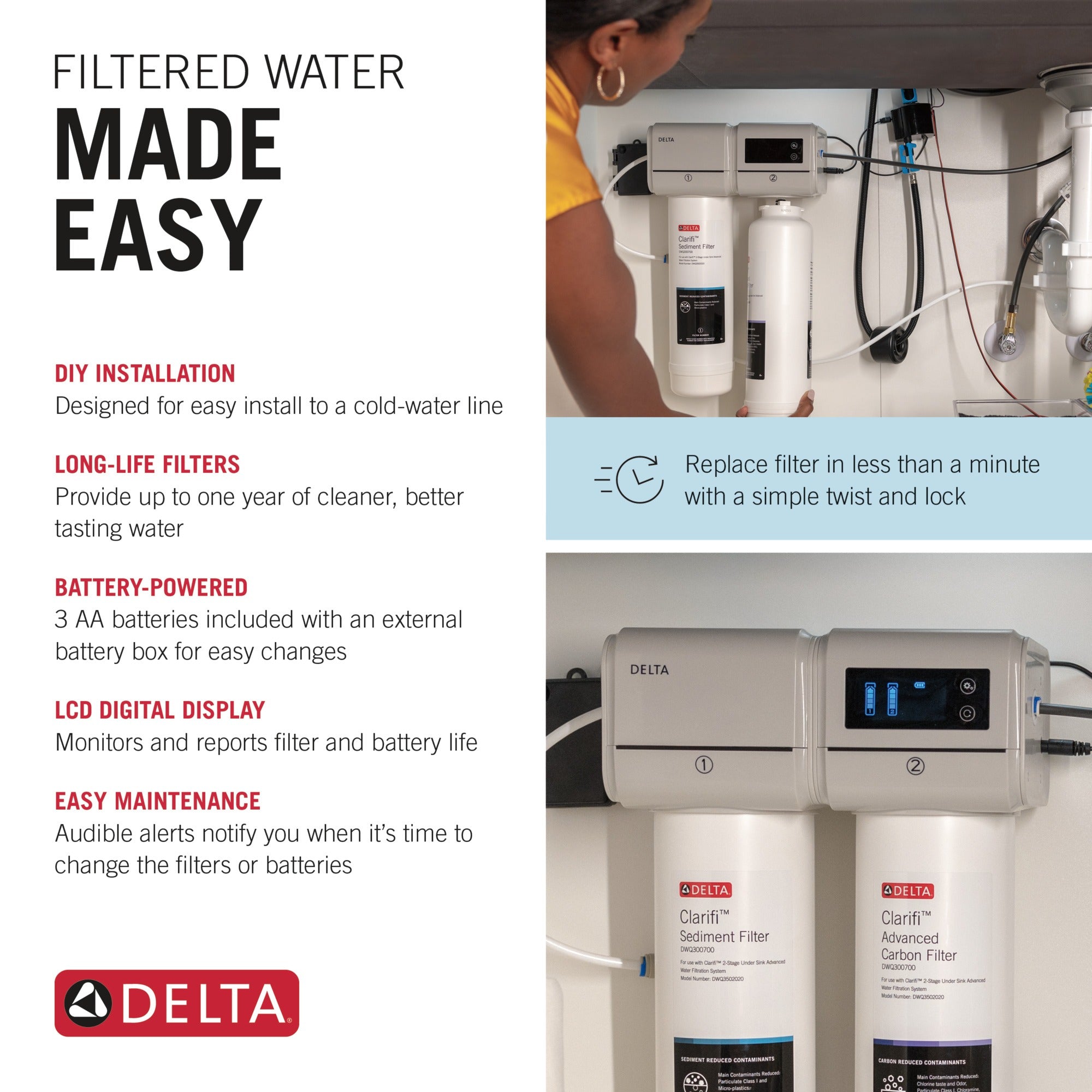 Delta Clarifi™ Sediment & Advanced Carbon Filter Replacement Pack