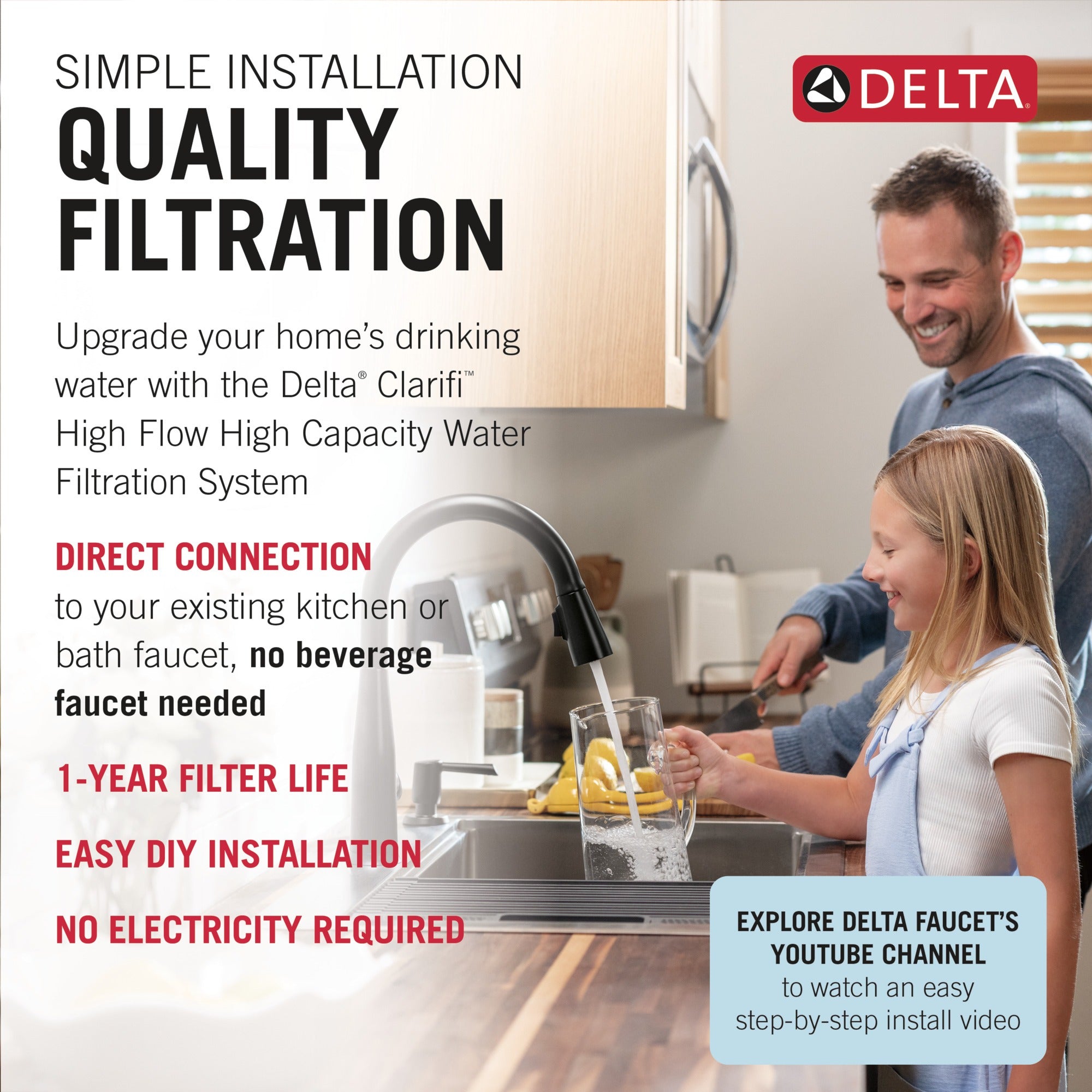 Delta Clarifi™ High Flow High Capacity Under Sink Water Filtration System