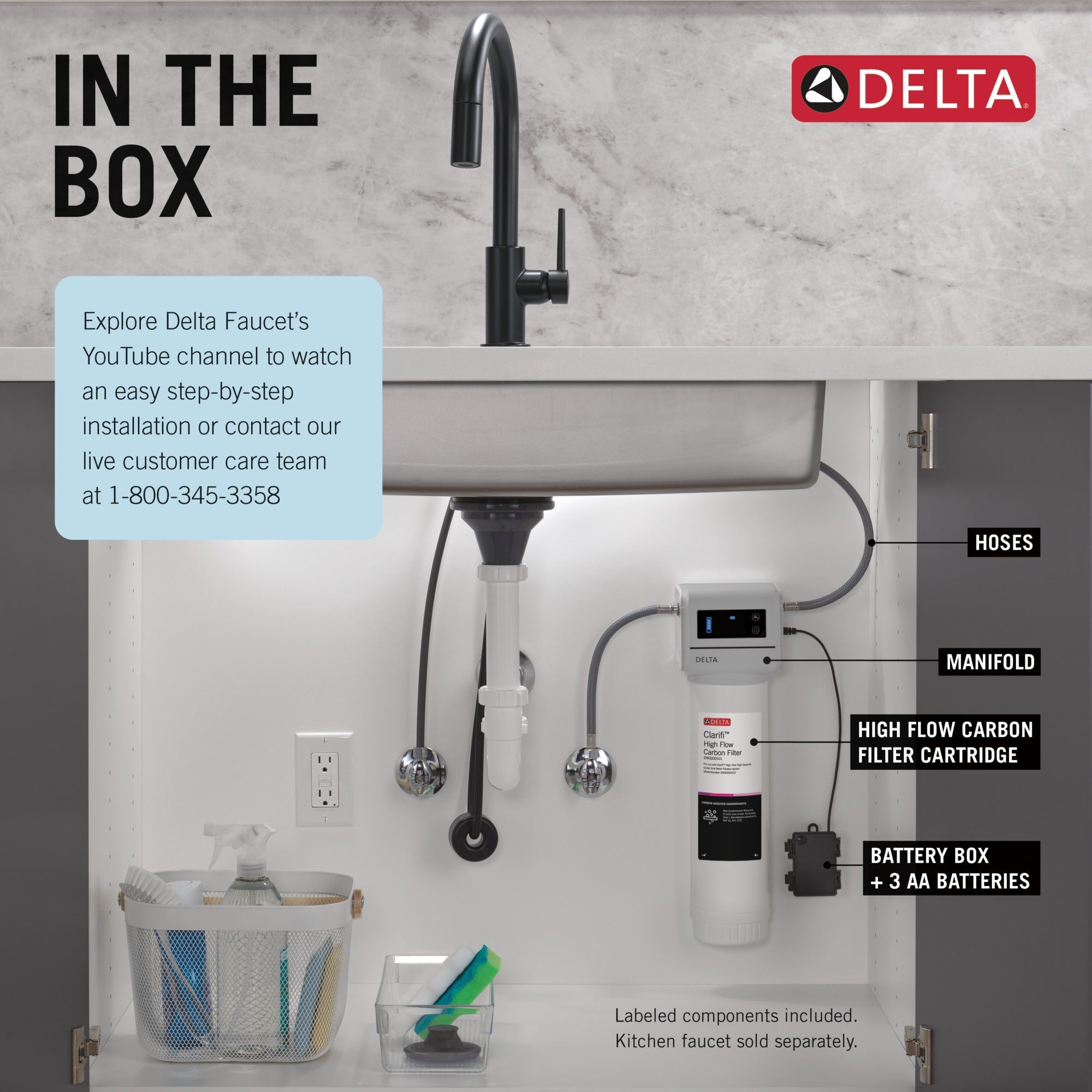 Delta Clarifi™ High Flow High Capacity Under Sink Water Filtration System