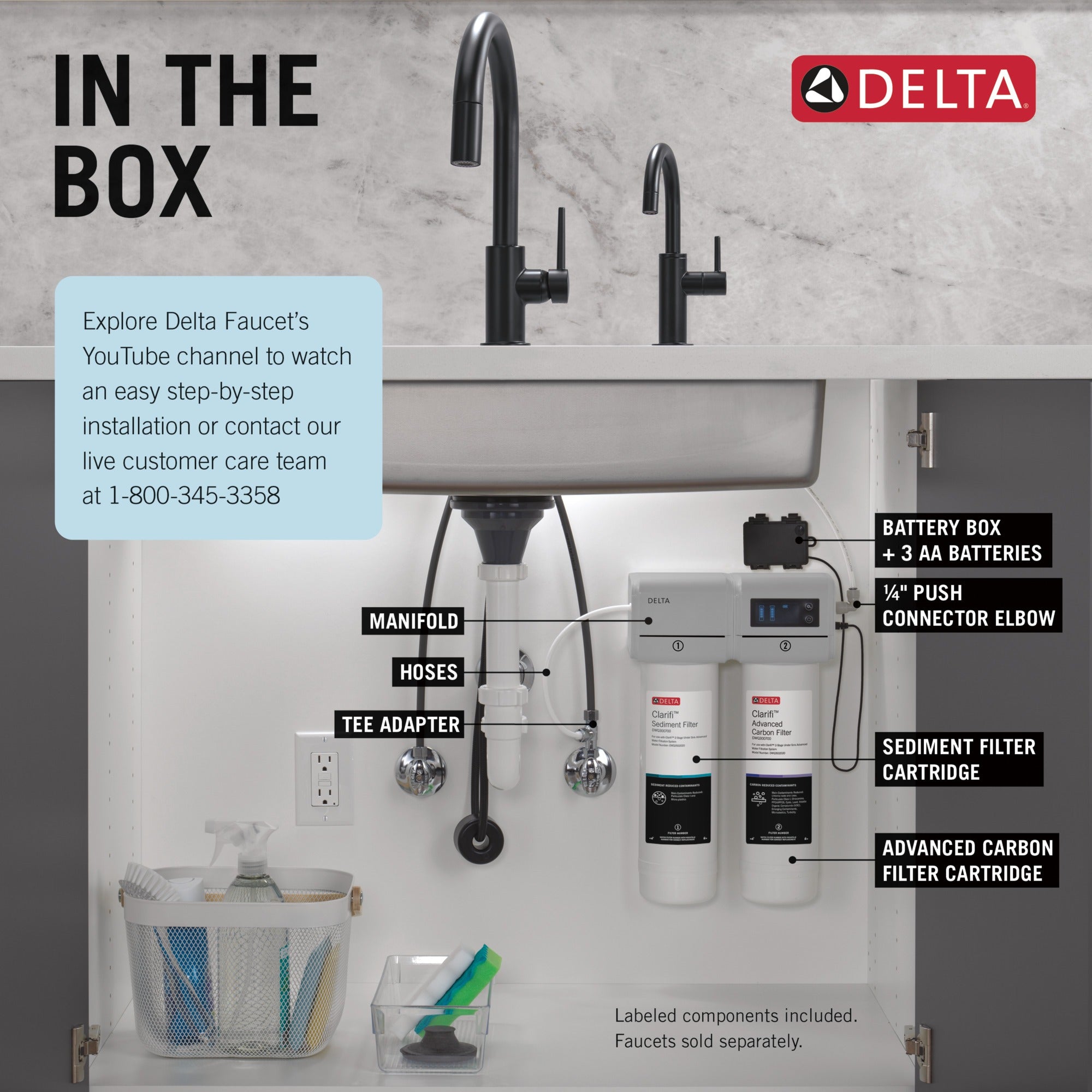 Delta Clarifi™ 2-Stage Under Sink Advanced Water Filtration System