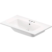 Duravit ME by Starck 32 5/8'' Rectangular Wall Mounted Sink in White with Widespread Faucet Holes and with Overflow