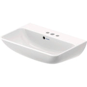 Duravit ME by Starck 23 5/8'' Rectangular Wall Mounted Sink in White with Widespread Faucet Holes and with Overflow