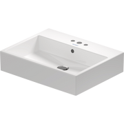 Duravit Vero 23 5/8'' Rectangular Vessel Sink in White with Widespread Faucet Holes and with Overflow