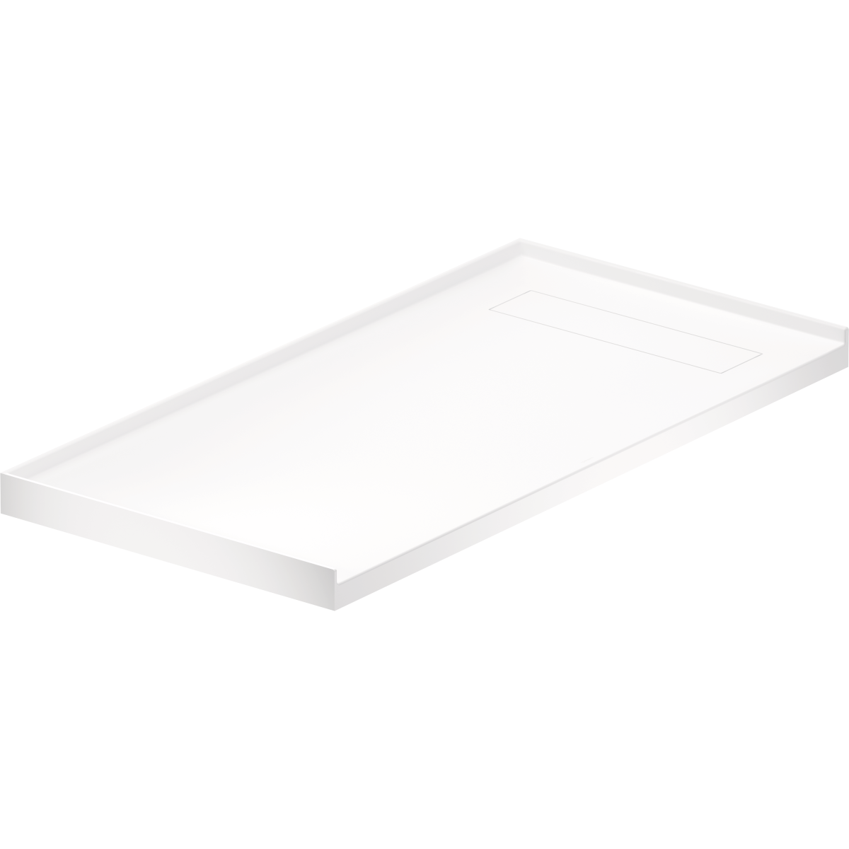 Duravit Vero 60'' x 30'' Rectangular Solid Surface Single Threshold Shower Base in Matte White with Drain, Drain Sold Separately