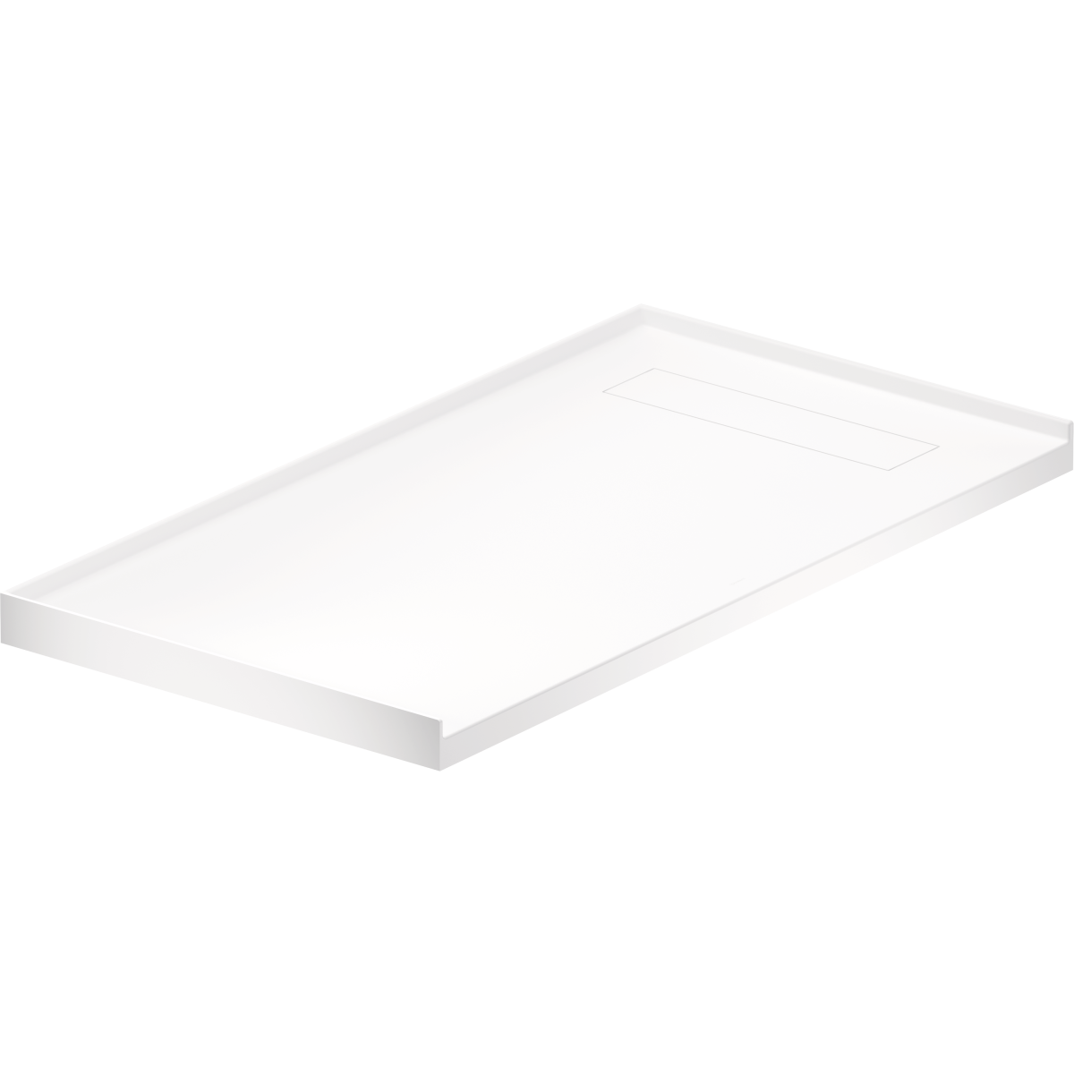 Duravit Vero 60'' x 32'' Rectangular Solid Surface Single Threshold Shower Base in Matte White with Drain, Drain Sold Separately