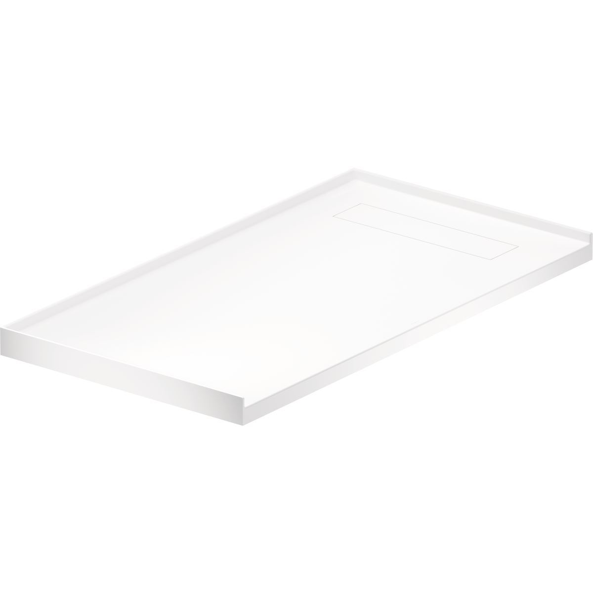 Duravit Vero 60'' x 32'' Rectangular Solid Surface Single Threshold Shower Base in Matte White with Drain, Drain Sold Separately
