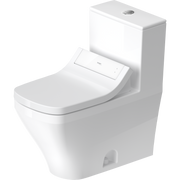 Duravit DuraStyle 1.28 GPF Single Flush Elongated One Piece Toilet in White, Top Push Button Flush - Seat Included