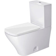 Duravit DuraStyle 1.28 GPF Single Flush Elongated Two Piece Toilet in White, Top Push Button Flush - Seat Included
