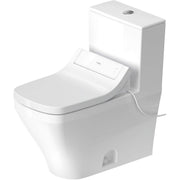 Duravit DuraStyle 1.28 GPF Single Flush One Piece Toilet in White, Top Push Button Flush - Seat Included