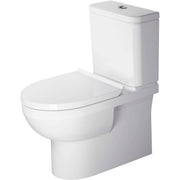 Duravit No.1 1.6/0.8 GPF Dual Flush Rimless Compact Elongated Two Piece Toilet in White, Top Push Button Flush - Seat Included