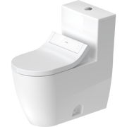 Duravit ME by Starck 1.32/0.92 GPF Dual Flush Rimless Elongated One Piece Toilet in White, Top Push Button Flush - Seat Included