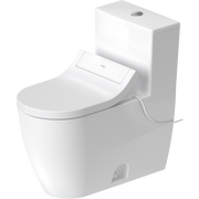 Duravit ME by Starck 1.28 GPF Single Flush Rimless Elongated One Piece Toilet in White, Top Push Button Flush - Seat Included