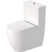 Duravit ME by Starck 1.6/0.8 GPF Dual Flush Compact Elongated Two Piece Toilet in White, Top Push Button Flush - Seat Included