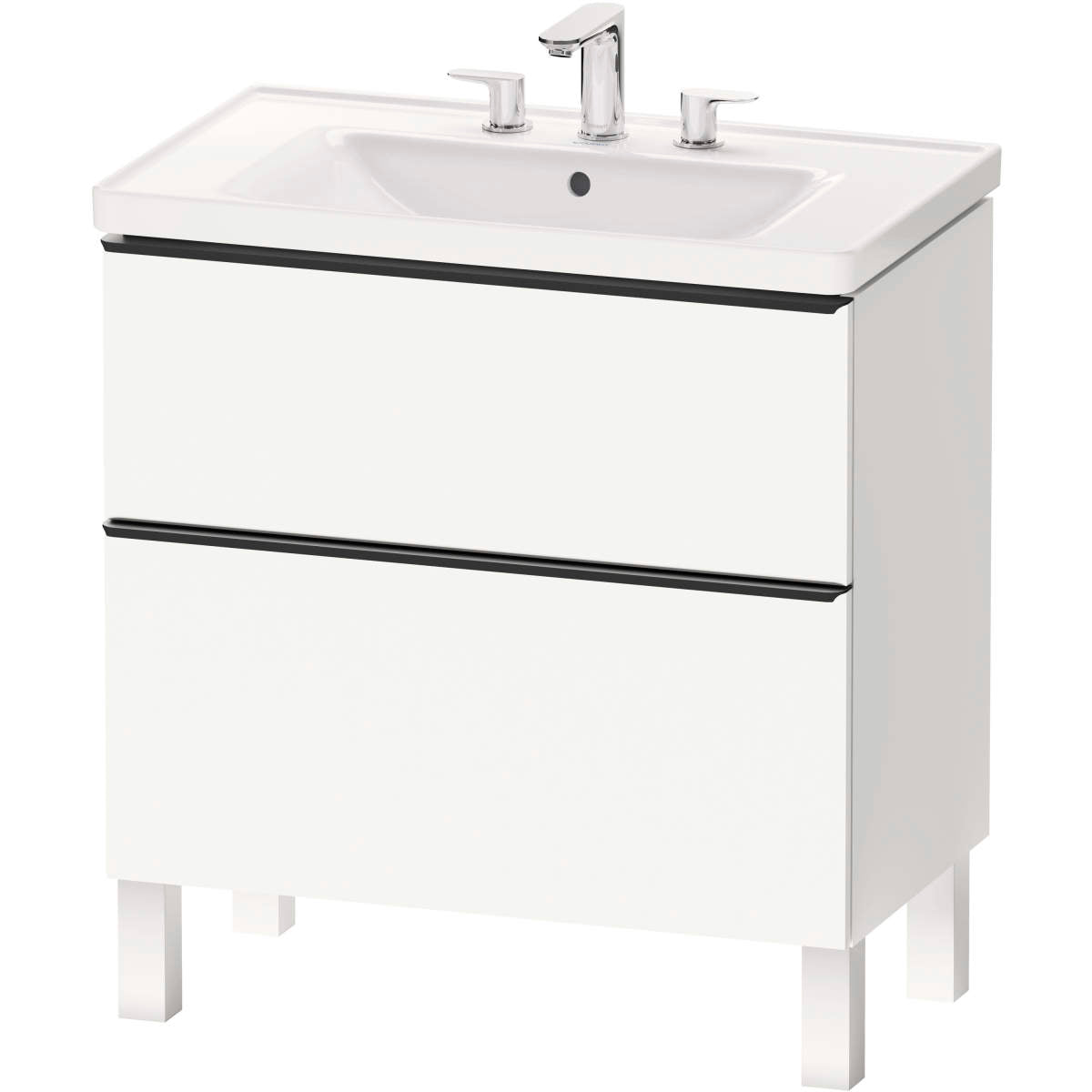 Duravit D-Neo 31 1/2'' Wall Mount Two Drawer Single Vanity, Including Cabinet and Widespread Sink