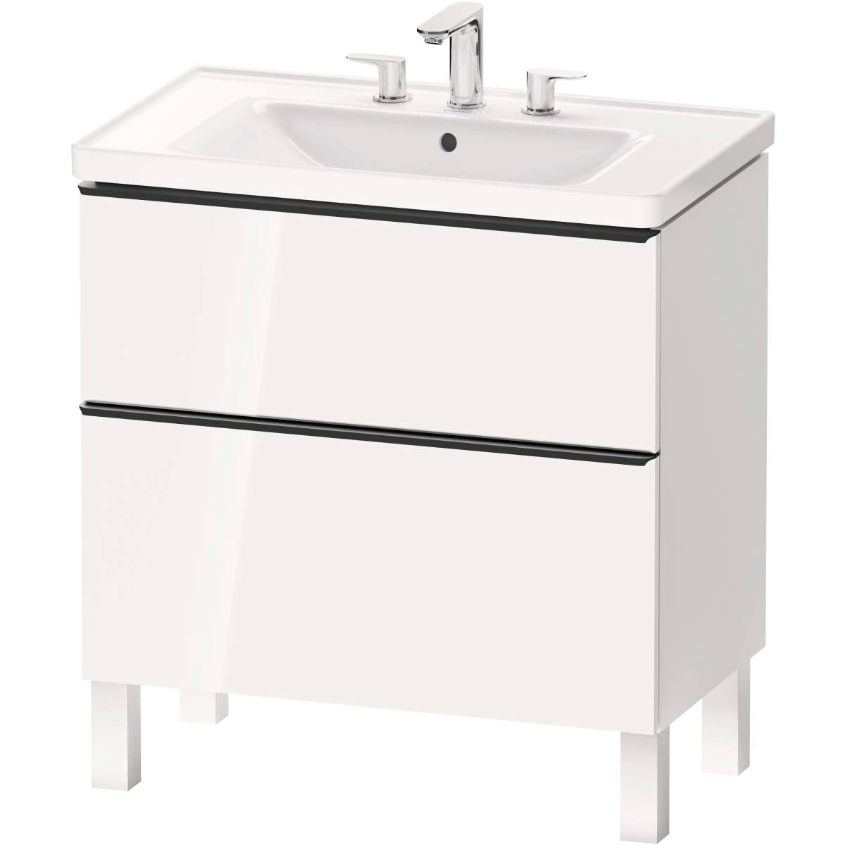 Duravit D-Neo 31 1/2'' Wall Mount Two Drawer Single Vanity, Including Cabinet and Widespread Sink