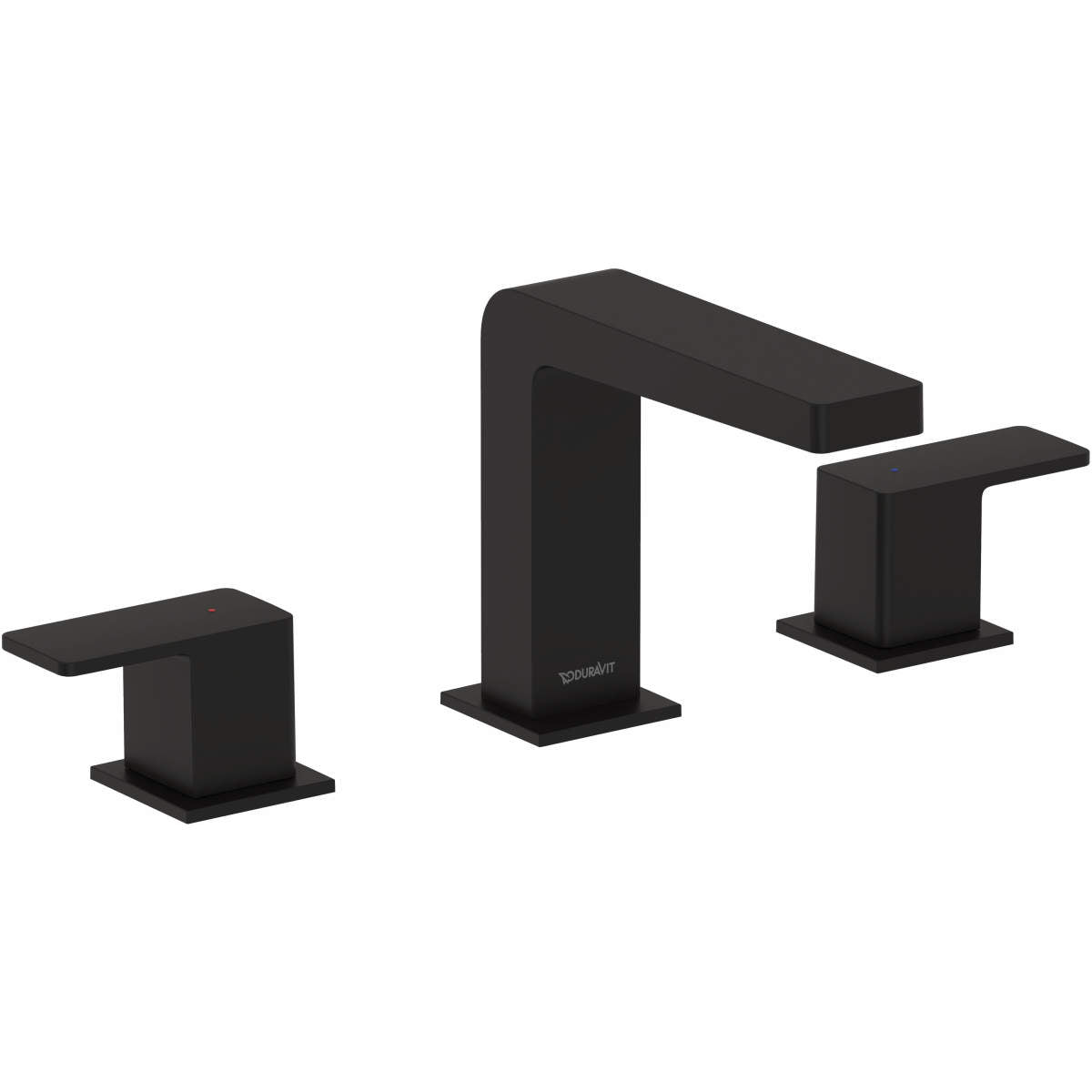 Duravit DuraSquare 5 1/8'' Two Handle Widespread Bathroom Sink Faucet, Drain Included